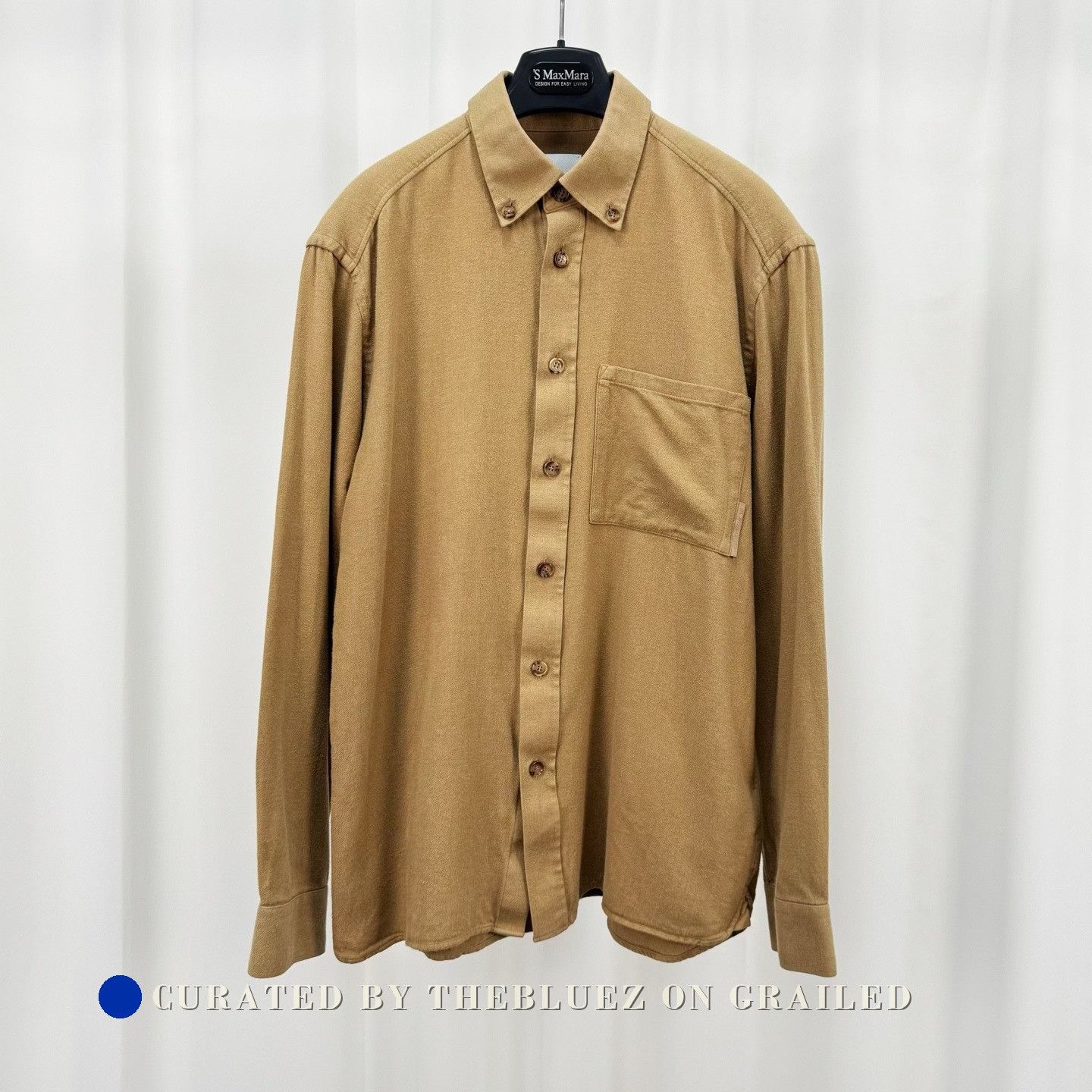 Burberry Burberry Embroidered Letter Camel Long-Sleeve Shirt Size US M / EU 48-50 / 2 - 1 Thumbnail