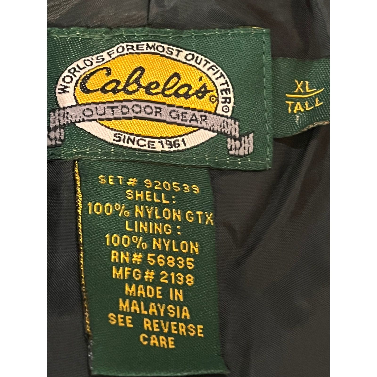Vintage Cabela’s Forest Green Nylon Pants XL Tall GUC Rain Elastic Waist Pull-on Unisex Adults Pants Size US 36 / EU 52 - 5 Thumbnail