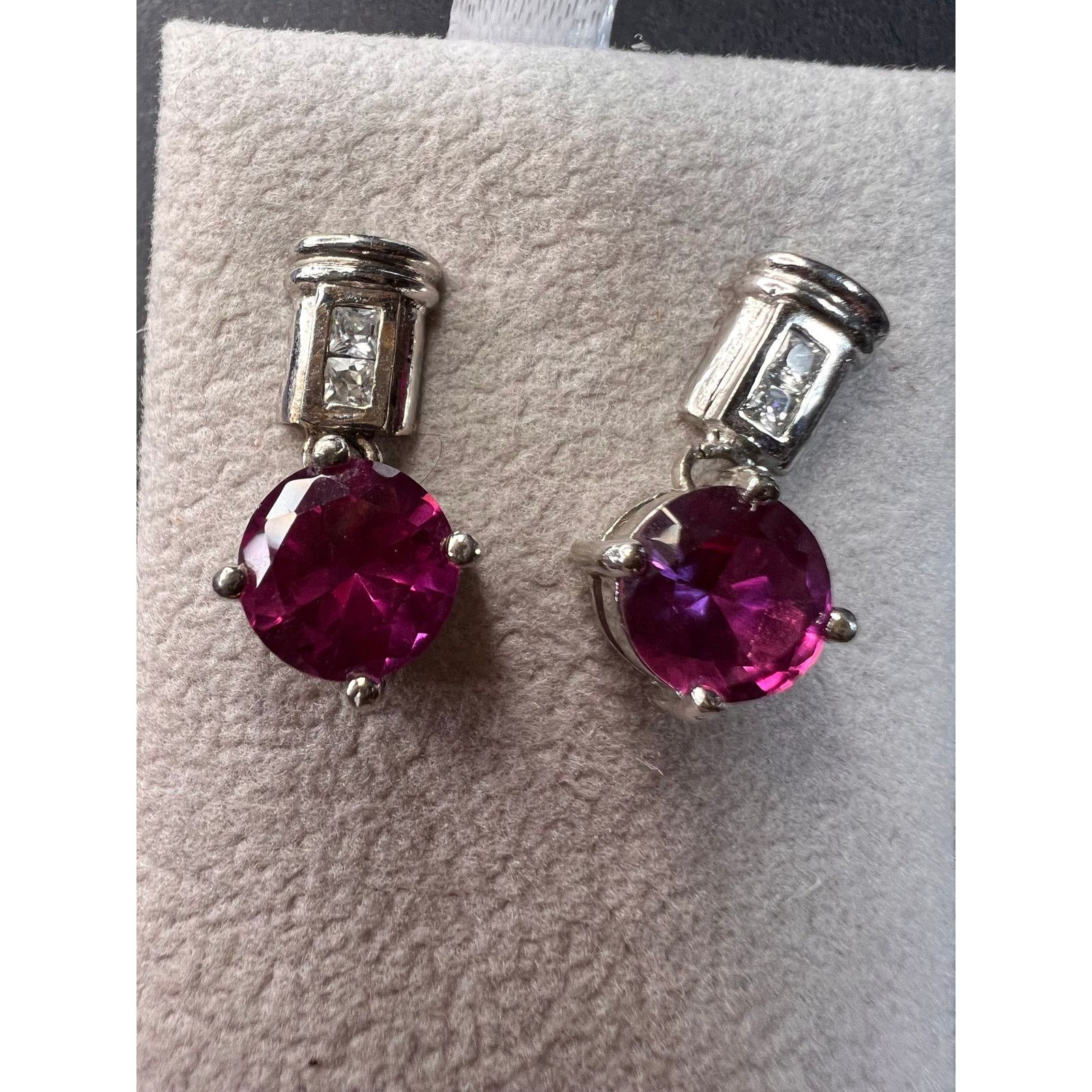 Other Lab purple sapphire and topaz sterling silver earrings Size ONE SIZE - 14 Thumbnail