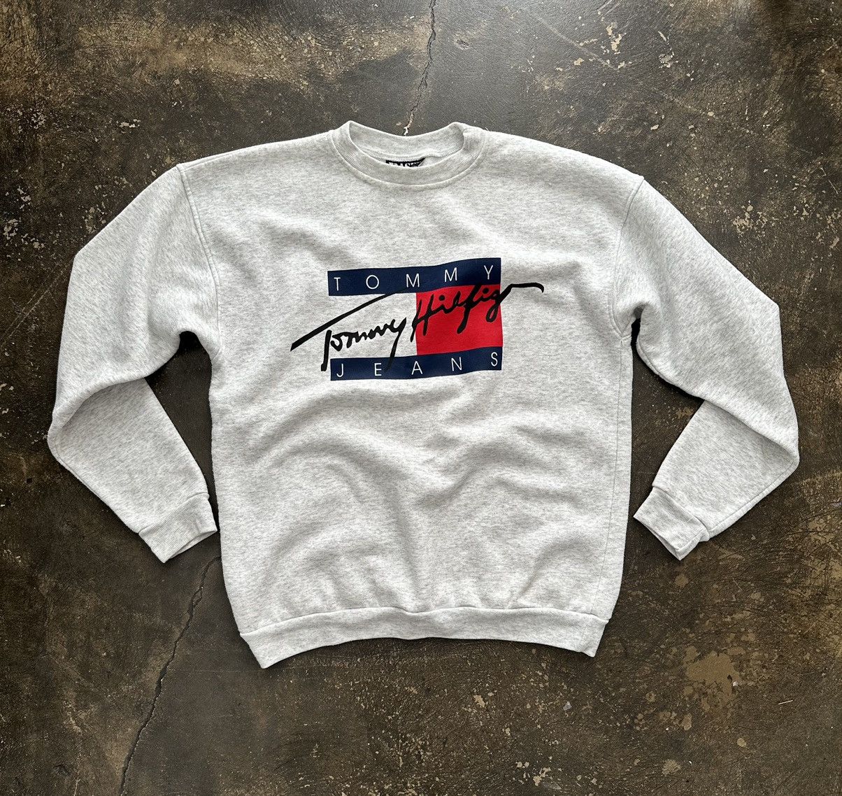 Tommy Hilfiger × Vintage Vintage 90s Bootleg Tommy Jeans Grey Crewneck Size US M / EU 48-50 / 2 - 1 Thumbnail