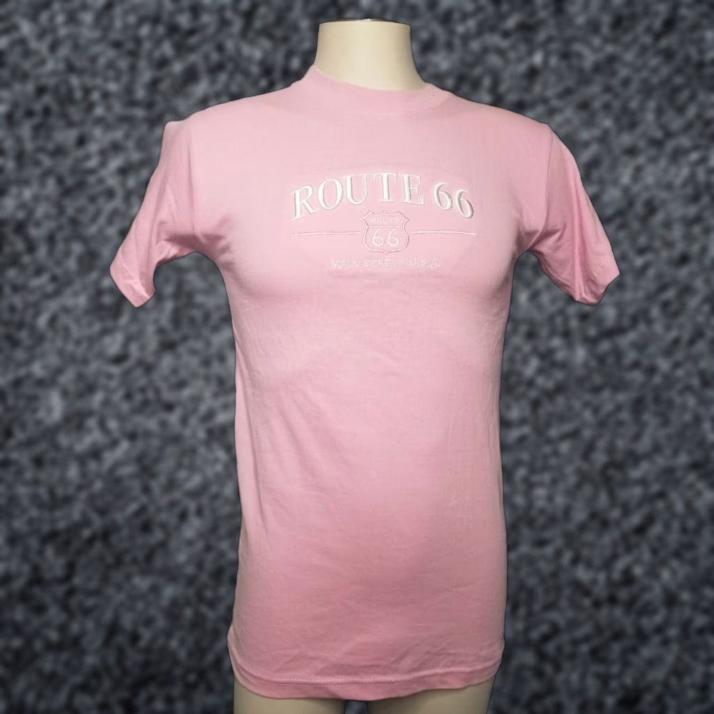 Etro VINTAGE Route 66 America's Highway Pink T Shirt Embroidered Mens S Tee - Route 66 Graphic Tee, Short Sleeve, Crew Neck, Cotton, Teemax Size US S / EU 44-46 / 1 - 1 Thumbnail