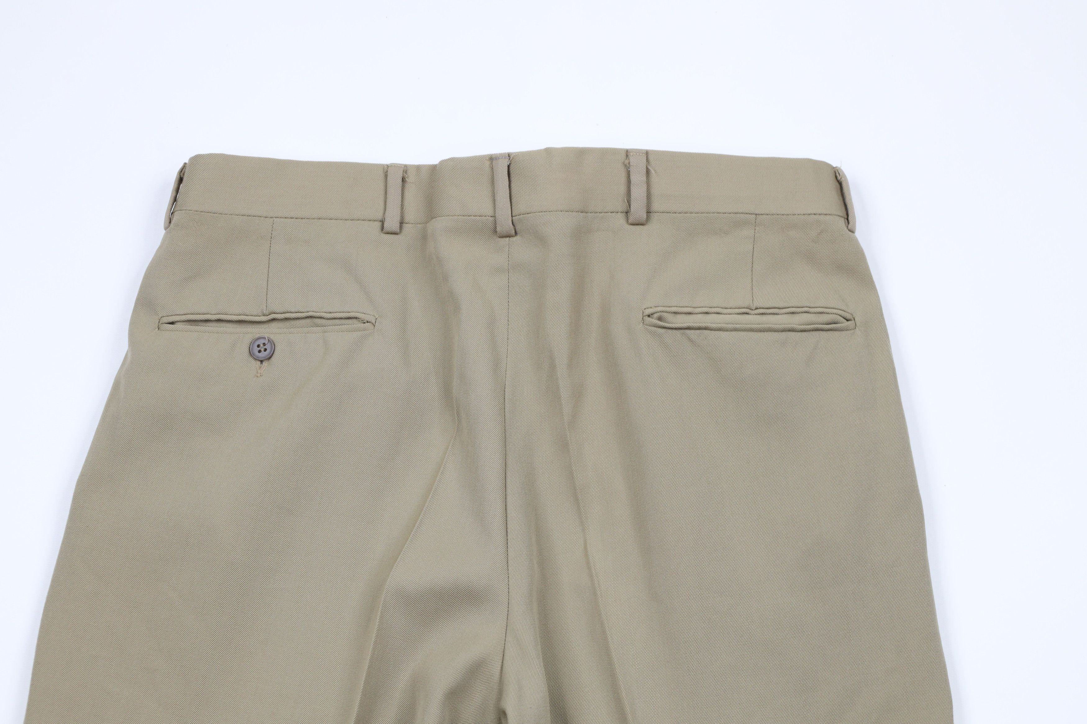 Givenchy × Vintage Vintage 90s Givenchy Cuffed Wool Chino Pants Trousers Beige Size US 32 / EU 48 - 9 Thumbnail