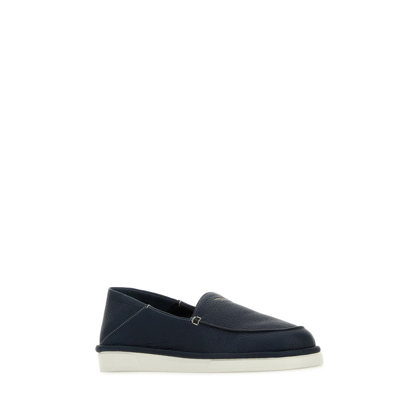 PRADA Blue Leather Loafers New And Authentic (Men's size:8;)