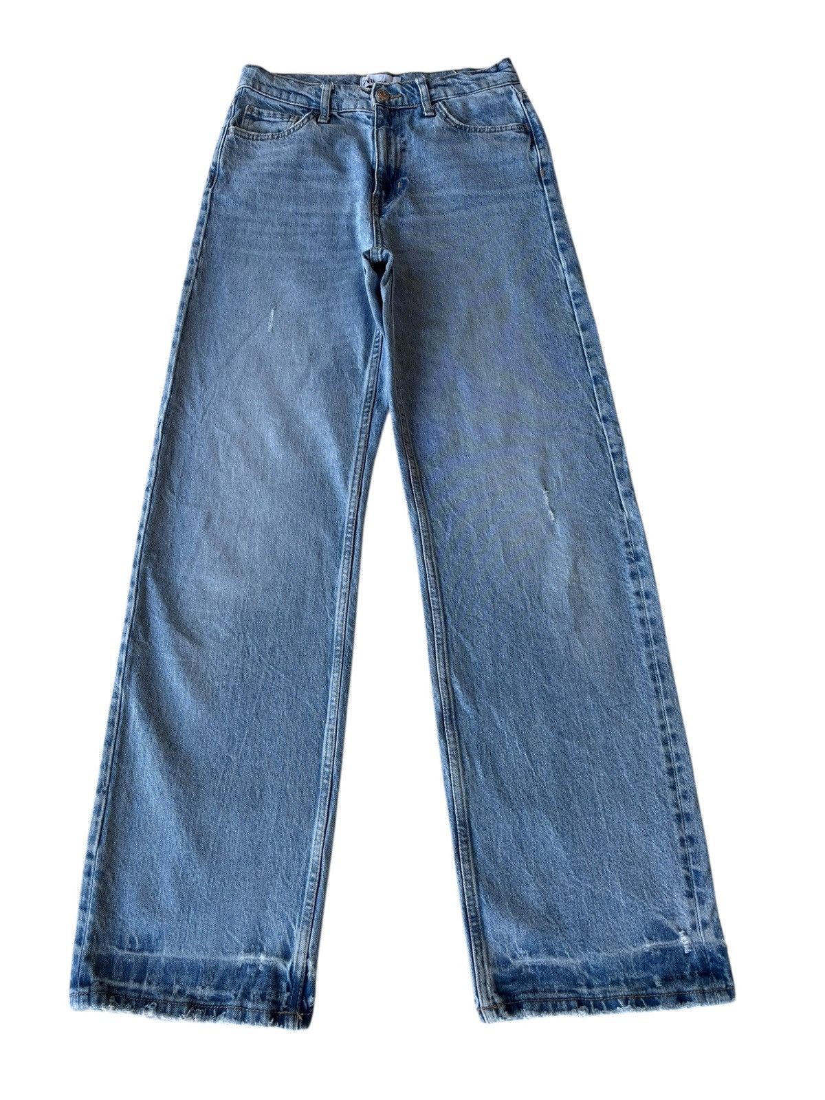 Le Grande Bleu (L.G.B.) 💥BAGGY JEANS WIDE LEG BLUE WASH ZARA DENIM JEANS Size US 27 - 7 Thumbnail