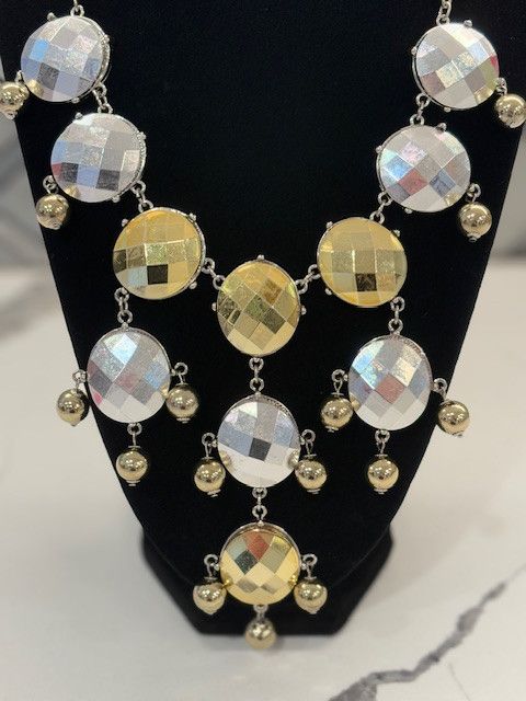 Jewelry Reflective Wide Spread Necklace on a Silver Chain Size ONE SIZE - 3 Thumbnail