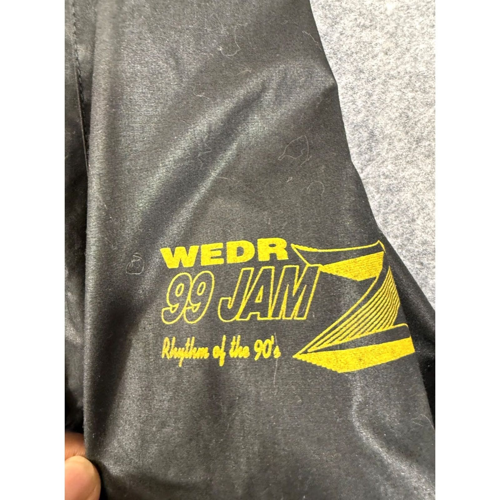 Members Only VINTAGE Members Only Bomber Jacket Mens 40 Black Austin Radio Station Logo Full Zip Lined Stand Up Neck VTG Size US XXS / EU 40 - 5 Thumbnail