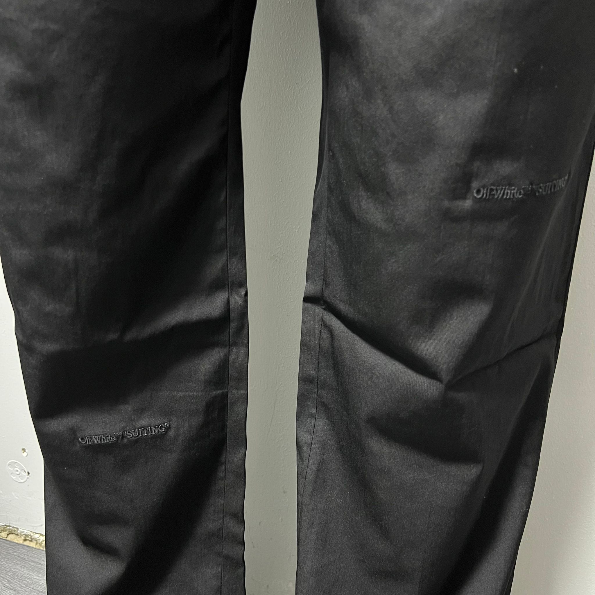 Off-White Black 'Suiting' Straight Leg Tailored Trousers Size 50R - 3 Thumbnail