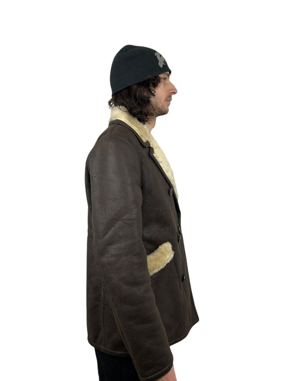 PPFM PPFM Heavy Double Breasted Faux Shearling Naval Jacket (L) Size US L / EU 52-54 / 3 - 3 Thumbnail