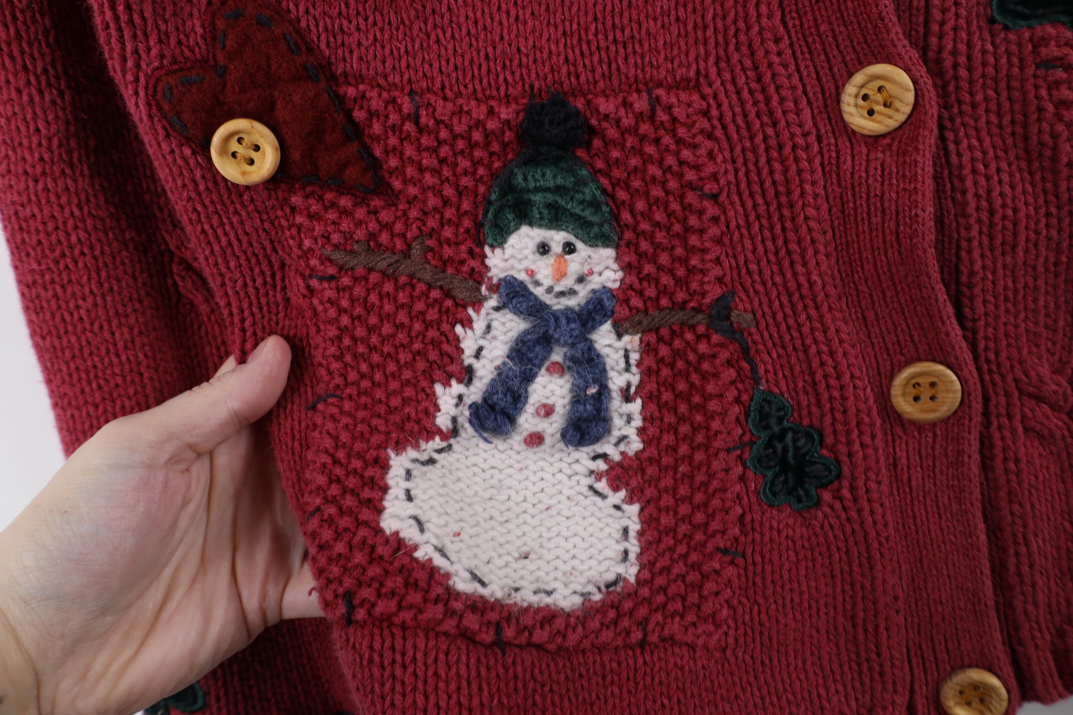 Vintage Vintage 90s Streetwear Snowman Ribbed Knit Cardigan Sweater Size S / US 4 / IT 40 - 6 Thumbnail