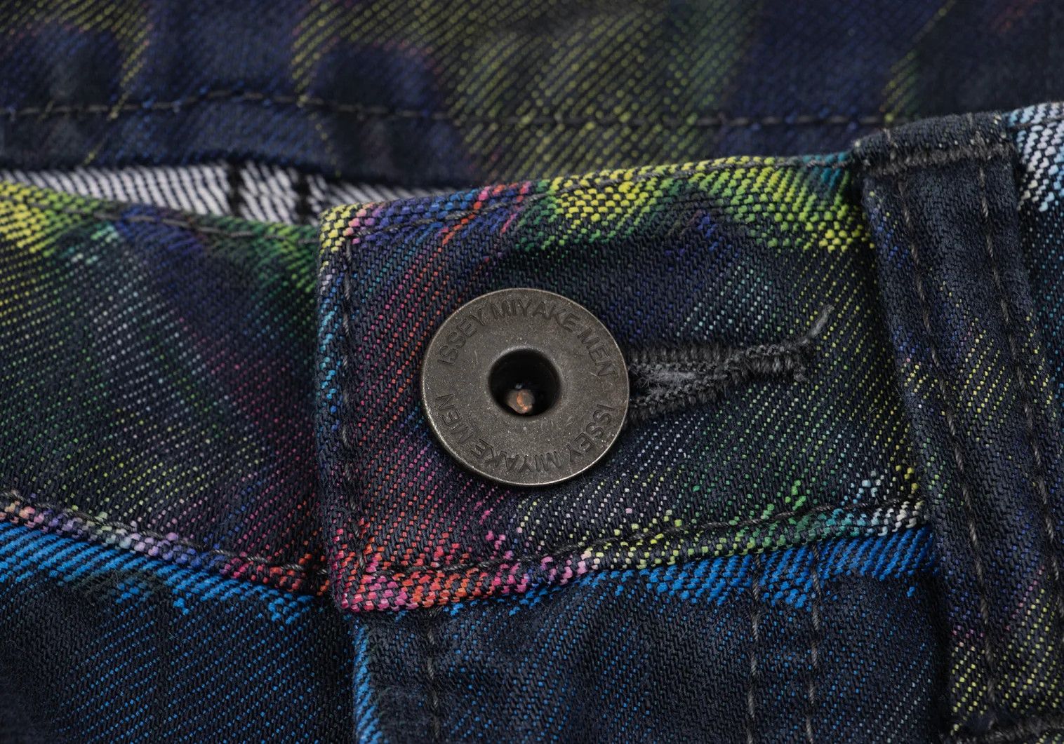 Issey Miyake Kaleidoscope Jacquard Washed Denim Pants in Blue Multi Size US 30 / EU 46 - 4 Thumbnail