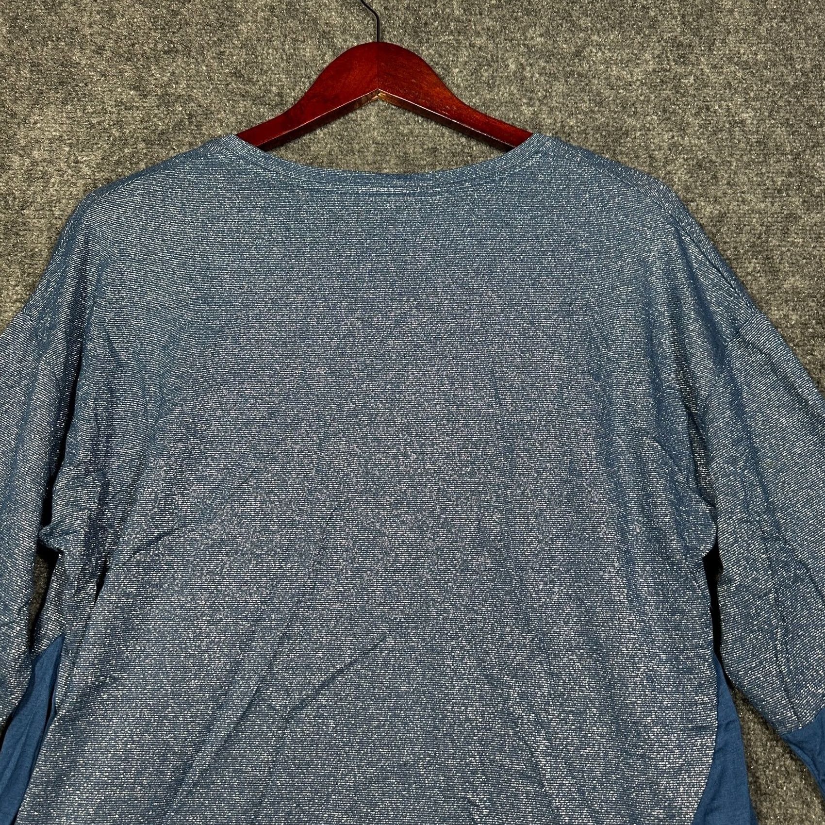 Vintage LOGO Lori Goldstein Womens Tunic Top Blue Silver Metallic Sparkle Logo by Lori Goldstein TUnique Tunic? (reordered per rules) Size M / US 6-8 / IT 42-44 - 8 Thumbnail