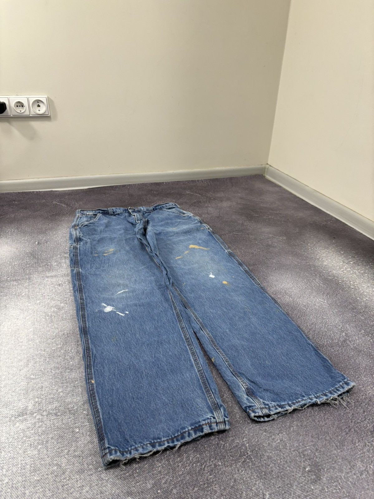 Carhartt Vintage Carhartt Flame Resistant Work Blue Denim Baggy Jeans Size US 33 - 9 Thumbnail