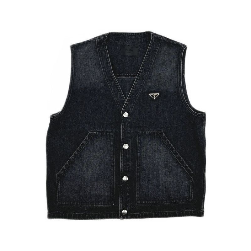 Prada Prada Logo Denim Vest for Men-2506 Size US M / EU 48-50 / 2 - 4 Thumbnail