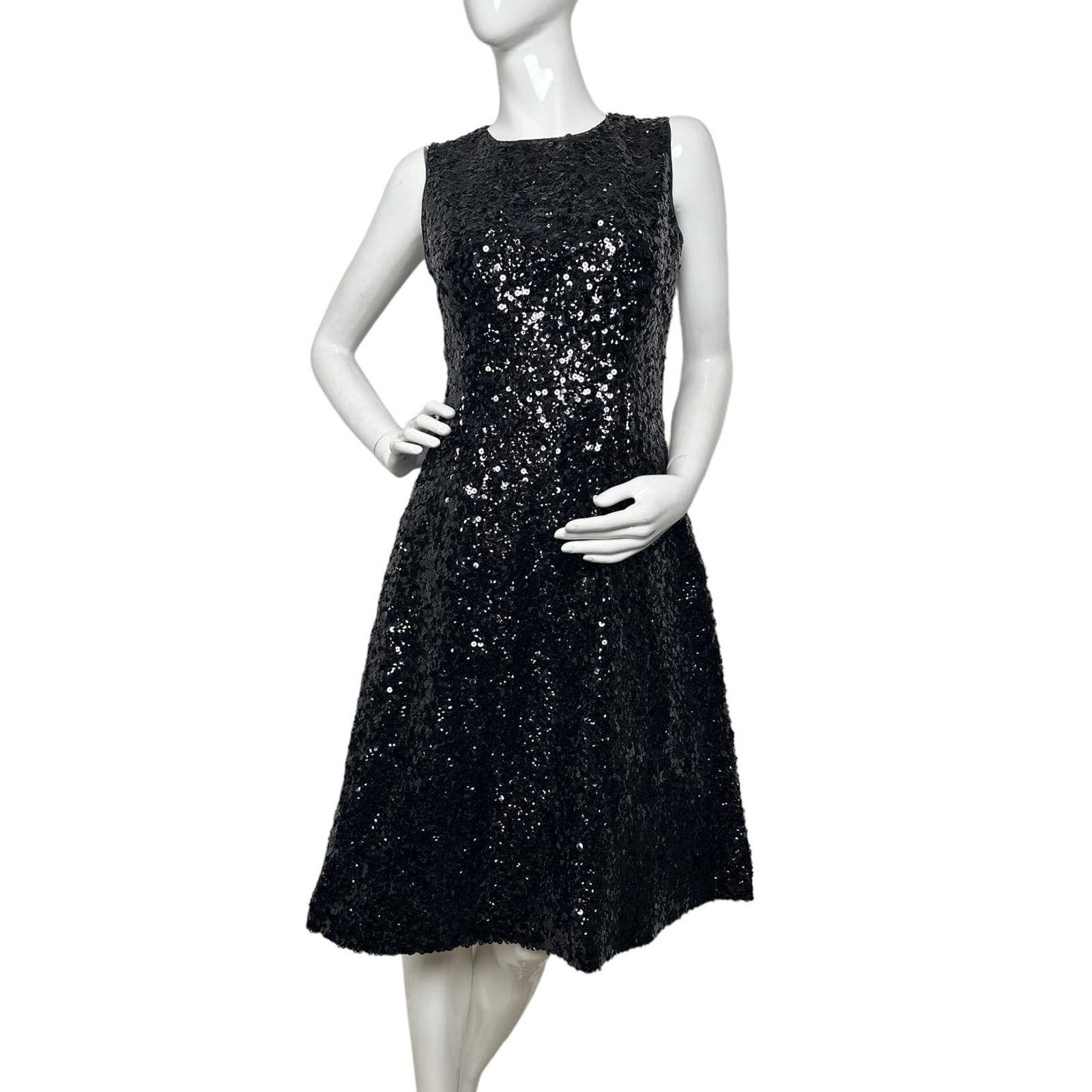 image of Kate Spade Sequin Fit-And-Flare Cocktail Night Out Dress 4 in Black, Women's (Size Small)