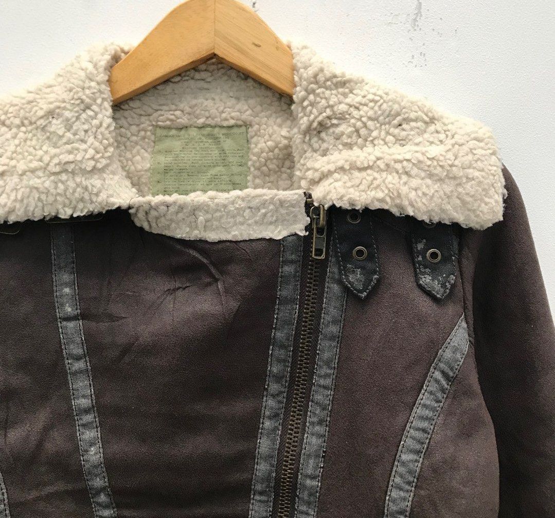 GOA GOA Suede Leather SHEARLING collar cropped moto jacket Size S / US 4 / IT 40 - 3 Thumbnail