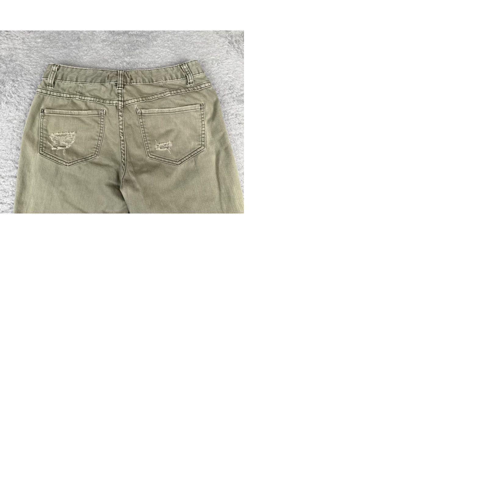 Free People Free People Jeans Womens Green Distressed Skinny Cotton Blend Mid Rise 28x30 Capacity Zip Size 27" / US 4 / IT 40 - 11 Thumbnail