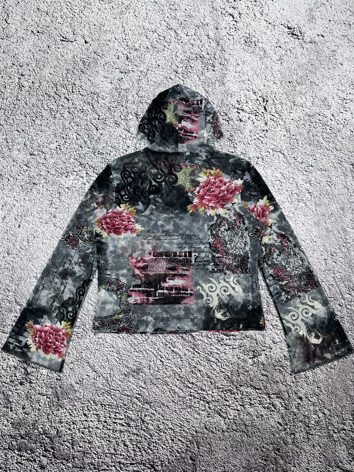 Japanese Brand Vintage Japanese Mesh Japan Asian AOP Zip Up Hoodie Size M / US 6-8 / IT 42-44 - 10 Thumbnail