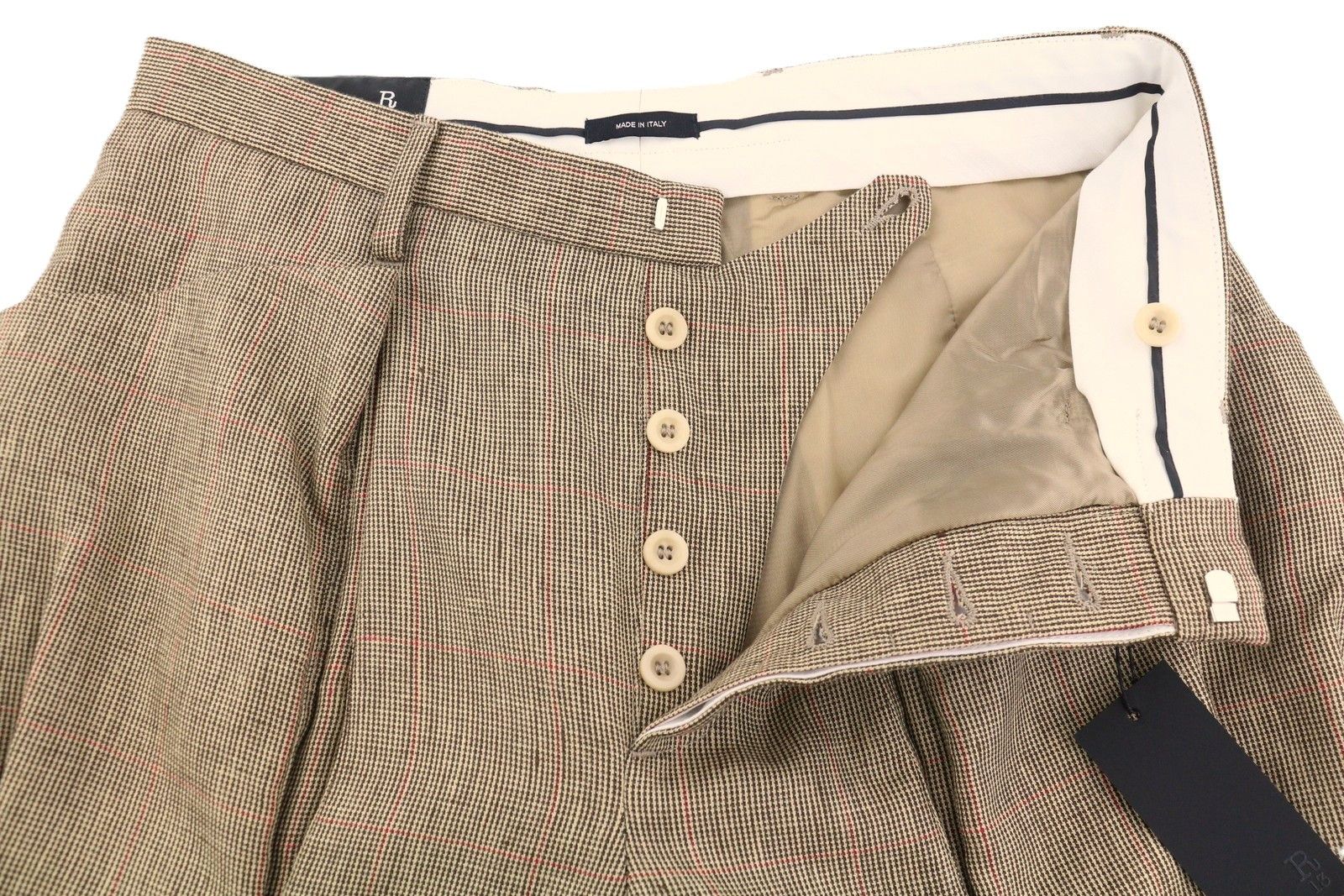 R13 PLEATED POCKET 27 Brown Wool Linen Cropped SS25 86846 Size 27" / US 4 / IT 40 - 4 Thumbnail
