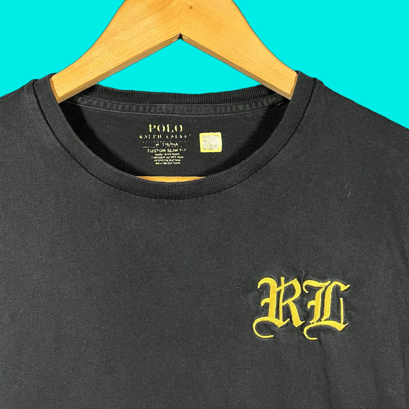 Polo Ralph Lauren Polo Ralph Lauren Shirt Mens M Black Slim Custom Embroidered RL T-Shirt Short Sleeve Crew Neck Size US M / EU 48-50 / 2 - 1 Thumbnail