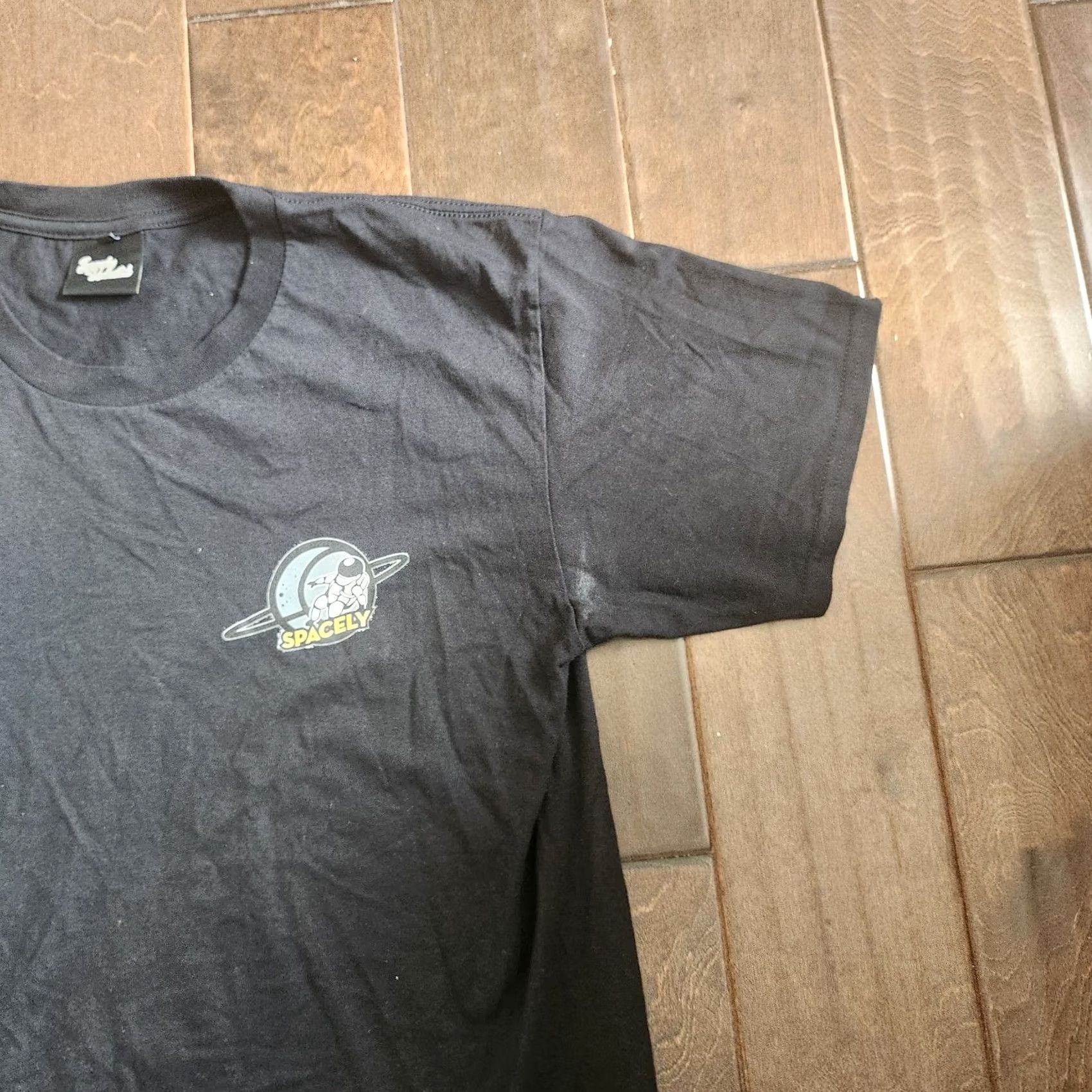 Vintage Spacely Unlimited T-shirt Black Space Short Sleeve L Mens Stains Cleaning Needed Regular Cotton Shirt Size US L / EU 52-54 / 3 - 4 Thumbnail