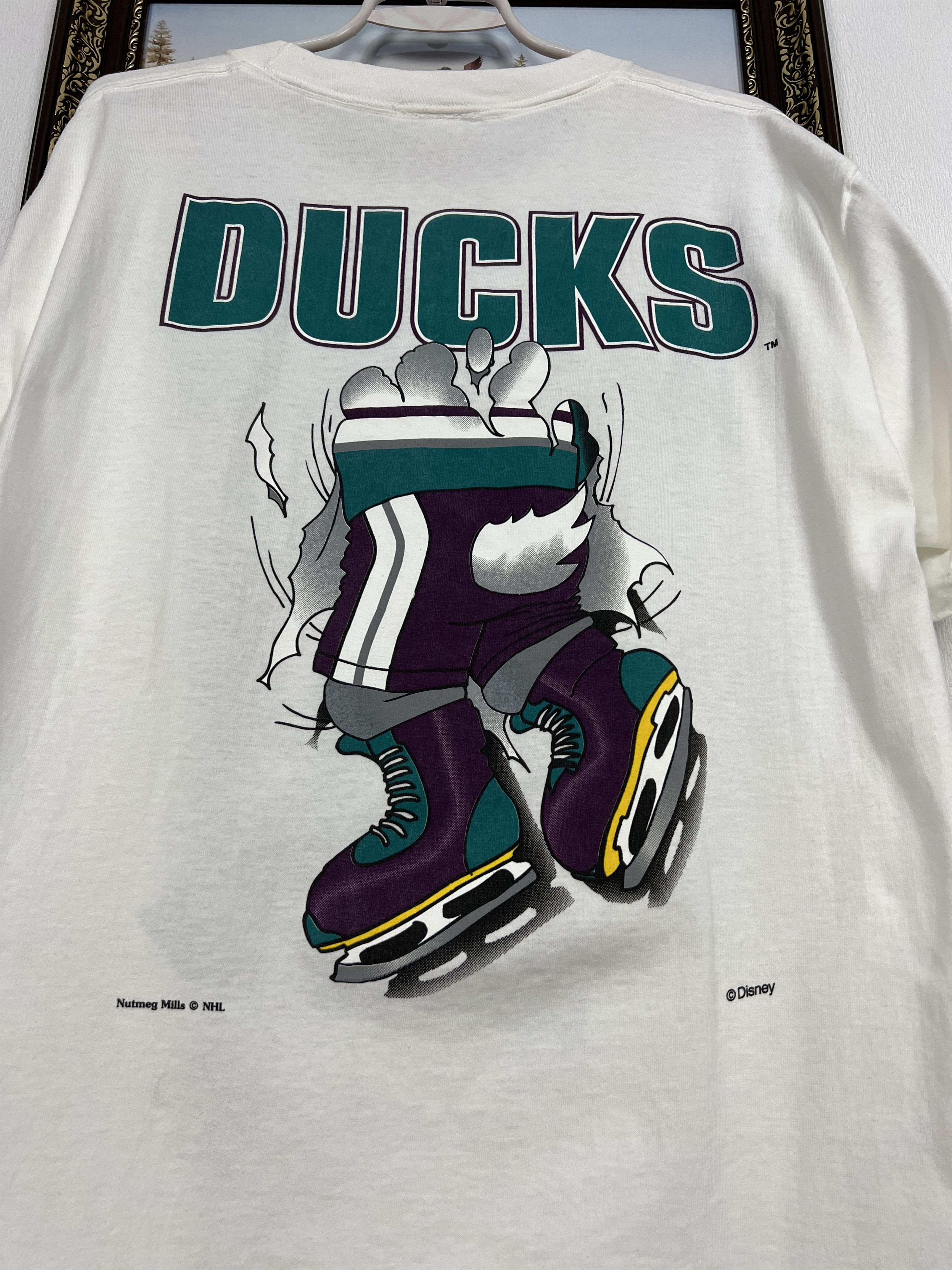 Nutmeg Vintage 90's Mighty Ducks NHL Hockey Shirt Nutmeg Over Print Size US XL / EU 56 / 4 - 12 Thumbnail