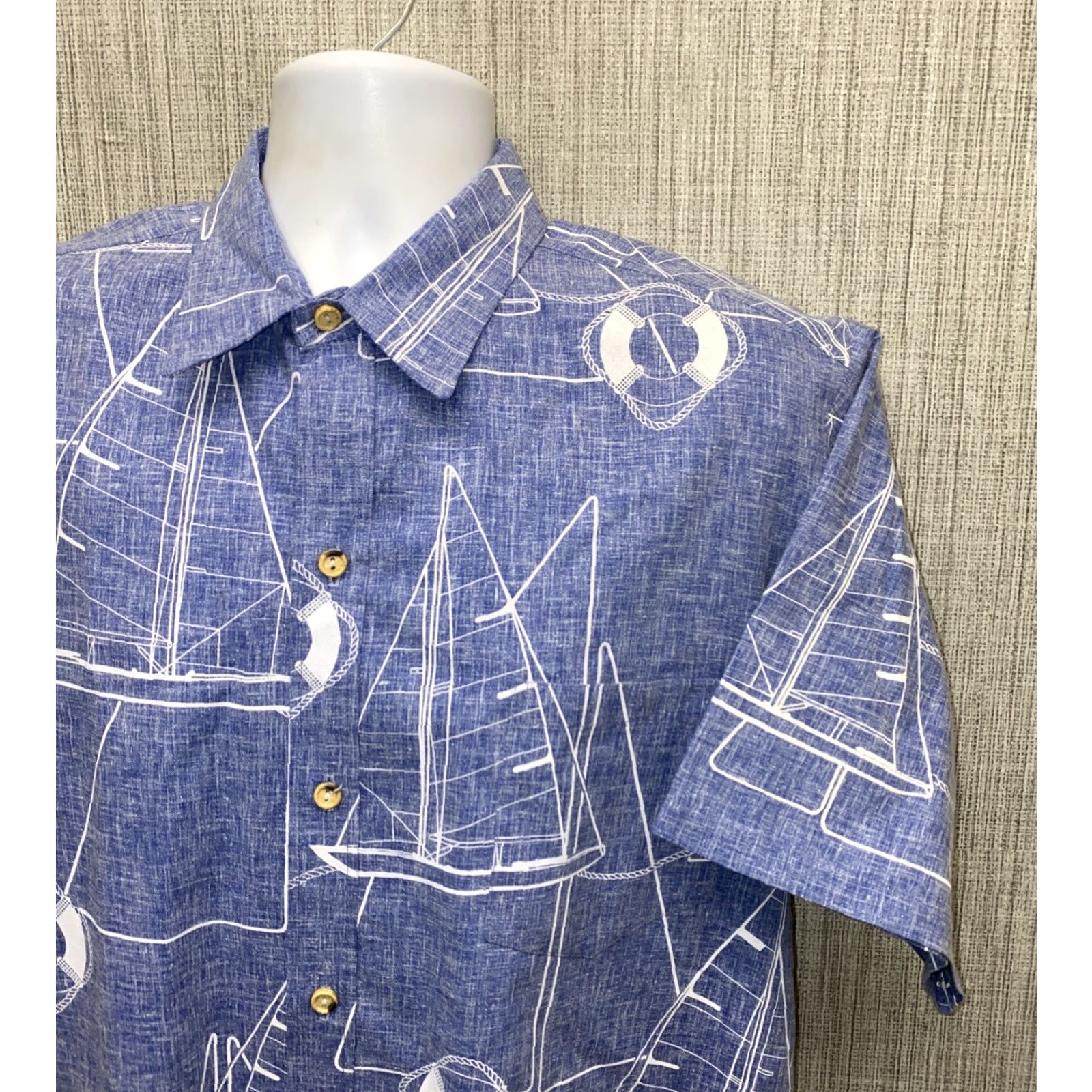 Vintage VINTAGE Cooke Street Mens Hawaii Shirt XL Blue Polyester Blend USA Made Short Sleeve Button-Up Collared Hawaiian Vintage Mens Size US XL / EU 56 / 4 - 2 Thumbnail