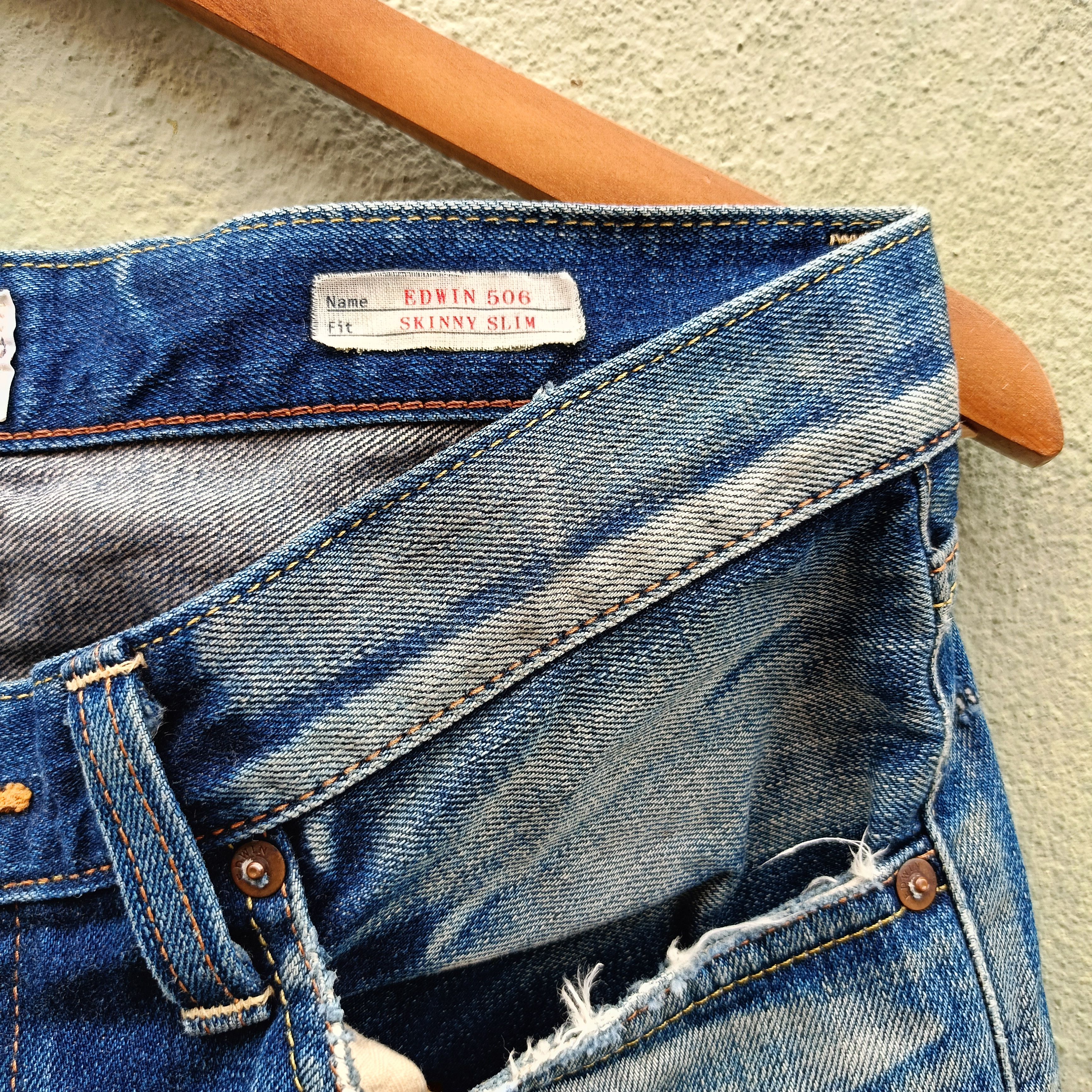 Edwin Edwin 506 Skinny Slim Distressed Denim Size US 34 / EU 50 - 3 Thumbnail
