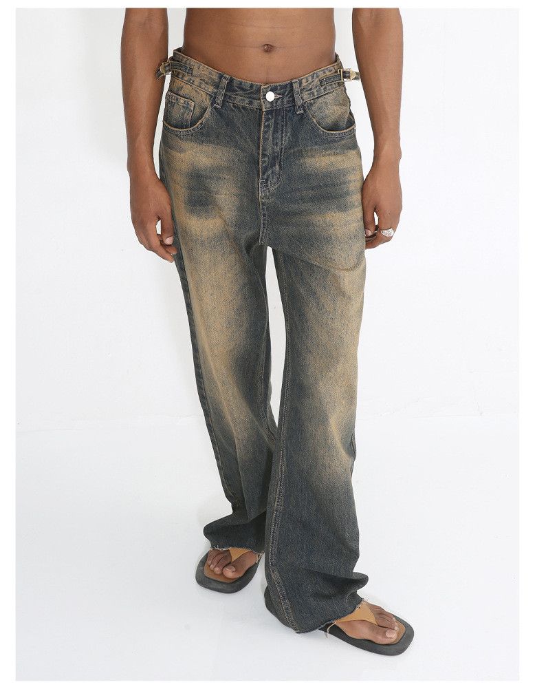 Jean × Vintage faded mud dye grunge hiphop loose baggy jeans Size US 28 / EU 44 - 2 Thumbnail