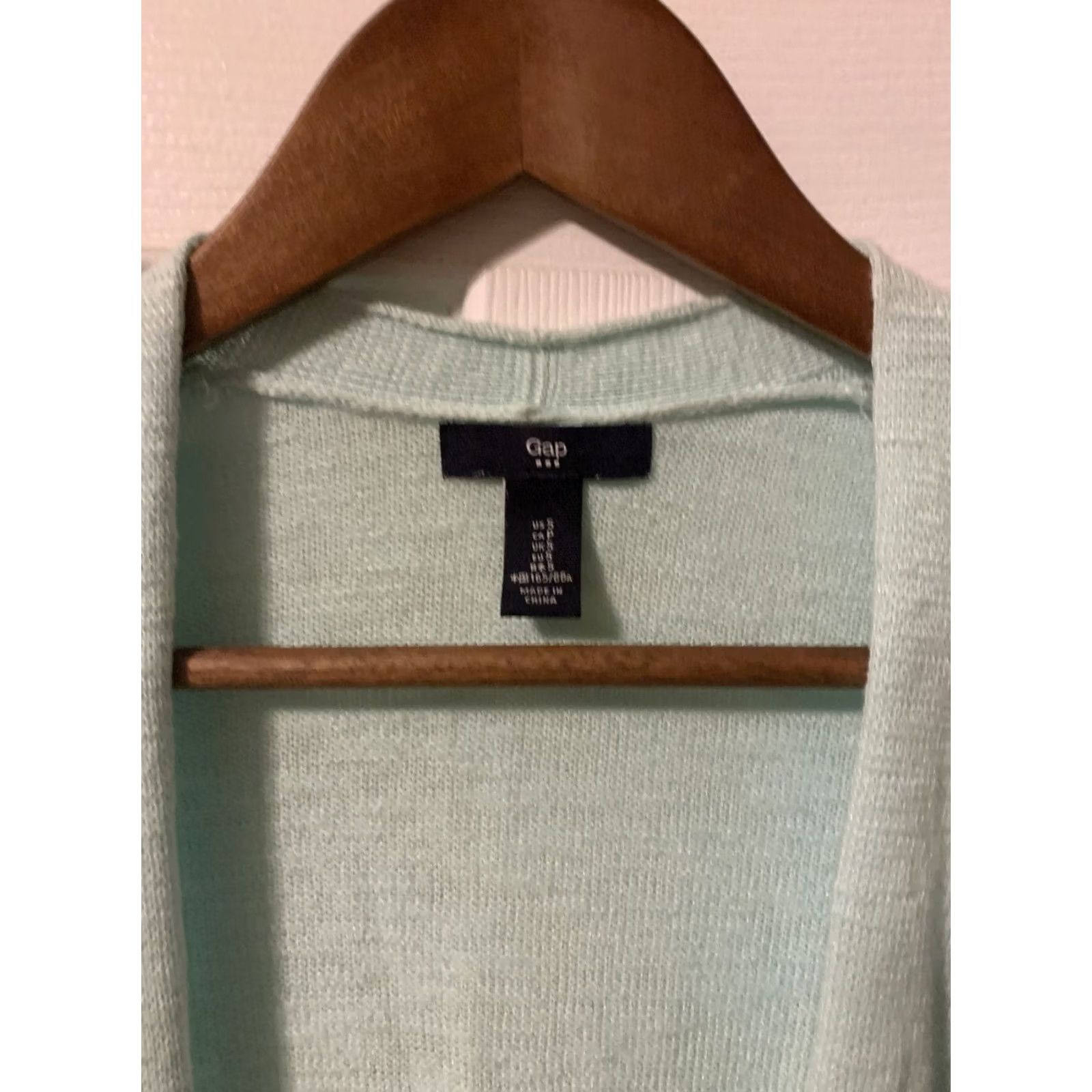 Gap VINTAGE Gap Light Blue Knit Long Sleeve Open Front Cardigan Work Womens SZ S #806 Cardigan Women's S Blue Knit Cotton Blend Solid Open Front Size S / US 4 / IT 40 - 2 Thumbnail