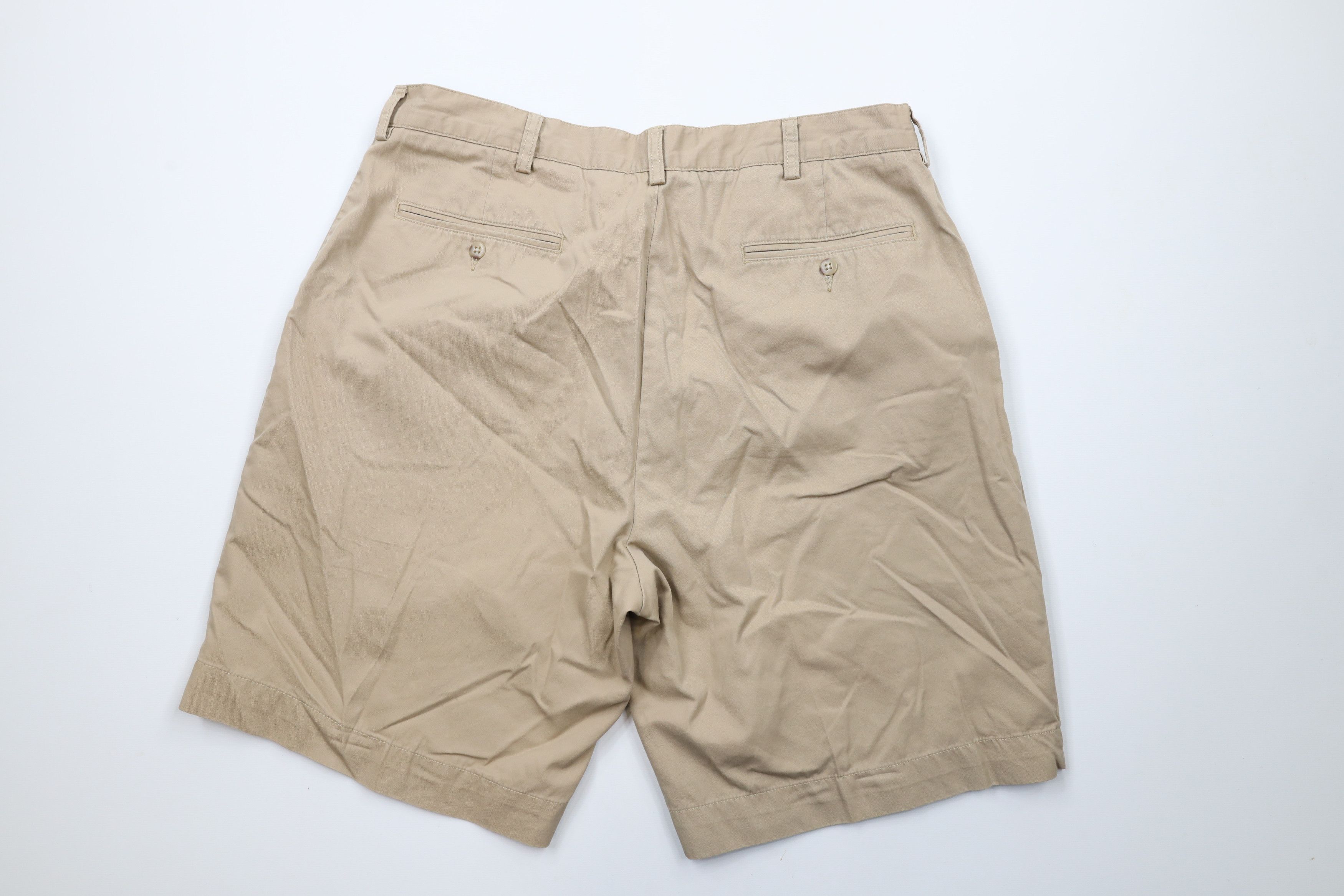 Ralph Lauren × Vintage Vintage 90s Ralph Lauren Front Above Knee Chino Shorts Beige Size US 36 / EU 52 - 7 Thumbnail