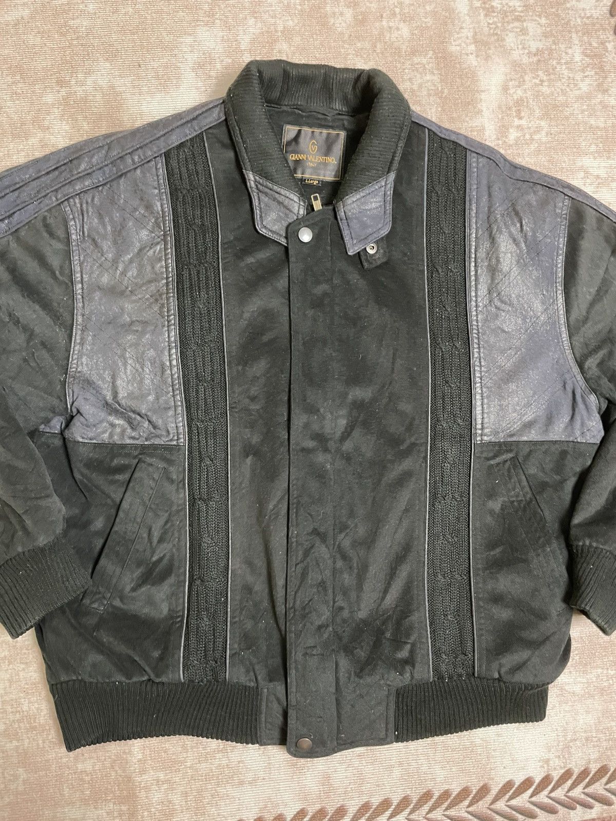Japanese Brand Gianni Valentino Bomber Size US L / EU 52-54 / 3 - 2 Thumbnail