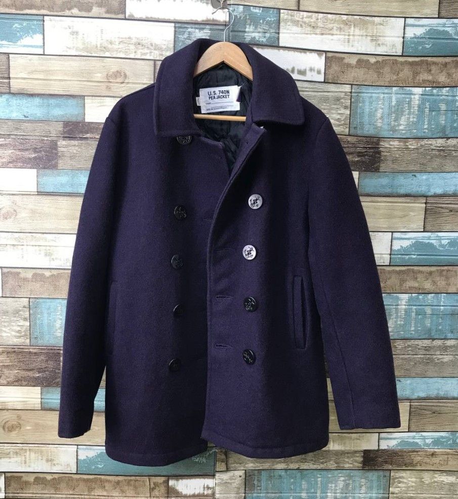 Schott VINTAGE SCHOTT US 70N PEACOAT PURPLE DOUBLE BREASTED Size US M / EU 48-50 / 2 - 2 Thumbnail