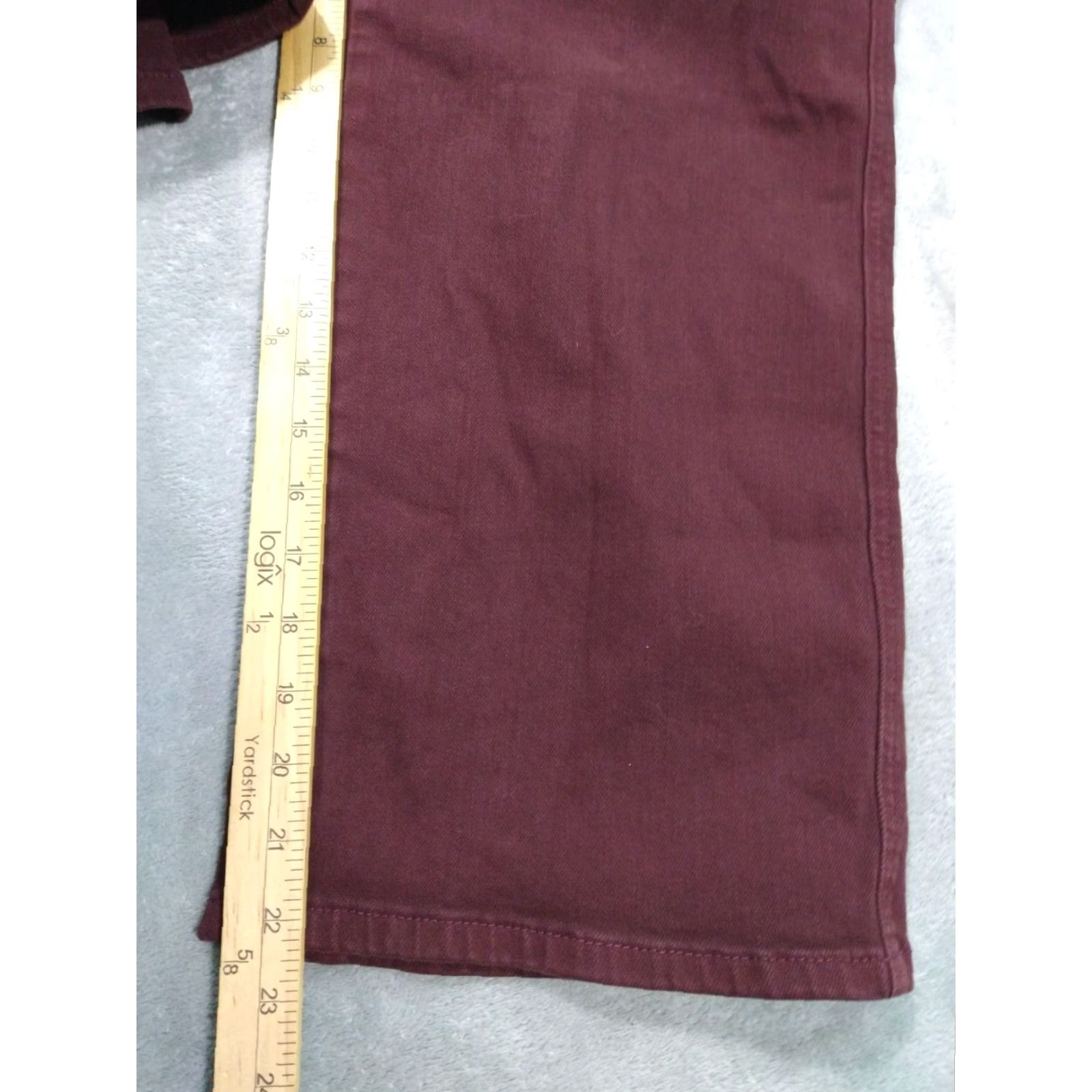 Vintage Judy Blue Jeans Womens 15/32 Red Oxblood High Waist Tummy Control Wide Leg - 5-Pocket Denim Stretch Size 36" / US 14 / IT 50 - 5 Thumbnail