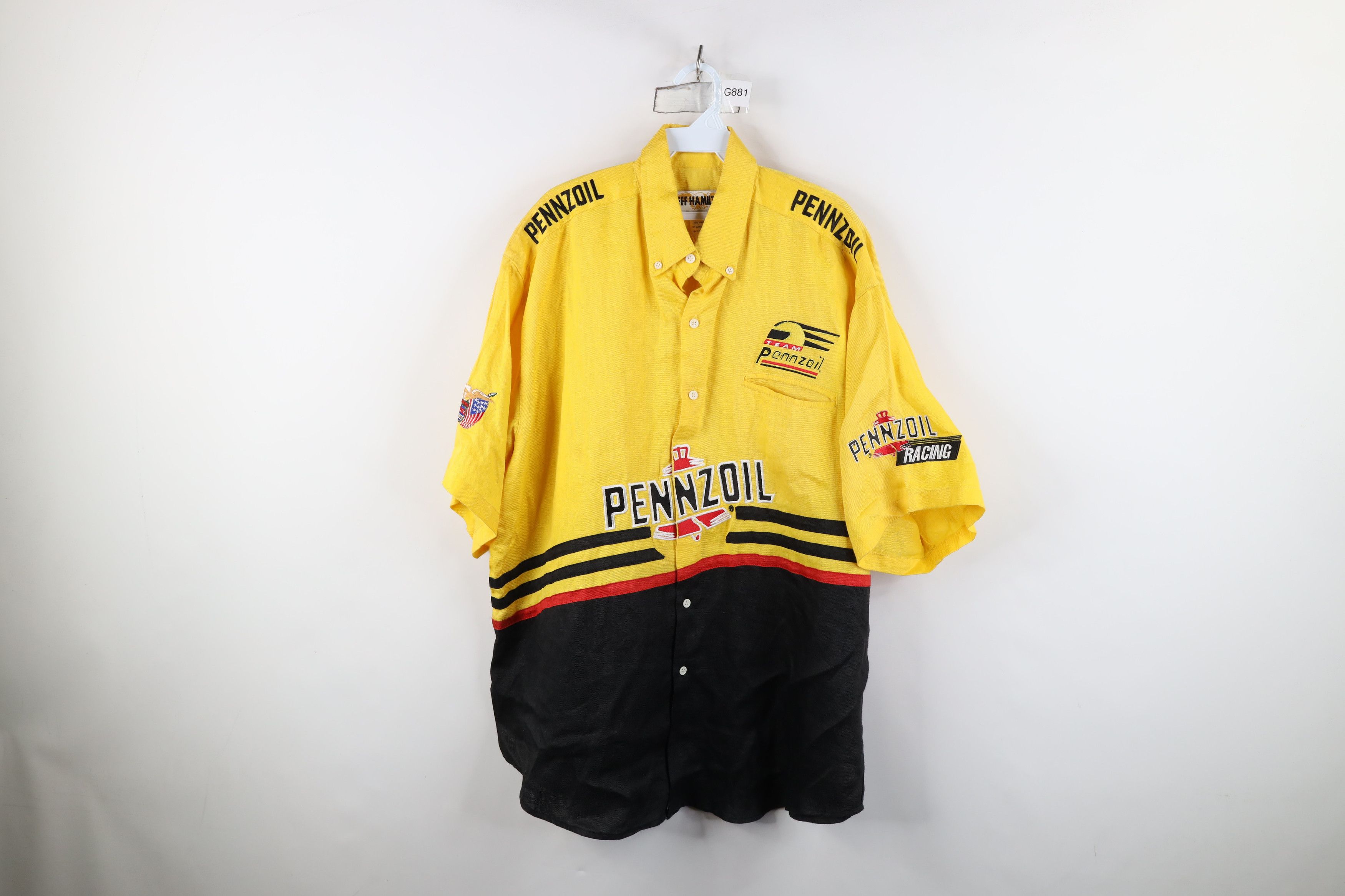 Vintage Vintage 90s NASCAR Racing Pit Crew Button Down Shirt Size US XL / EU 56 / 4 - 1 Thumbnail