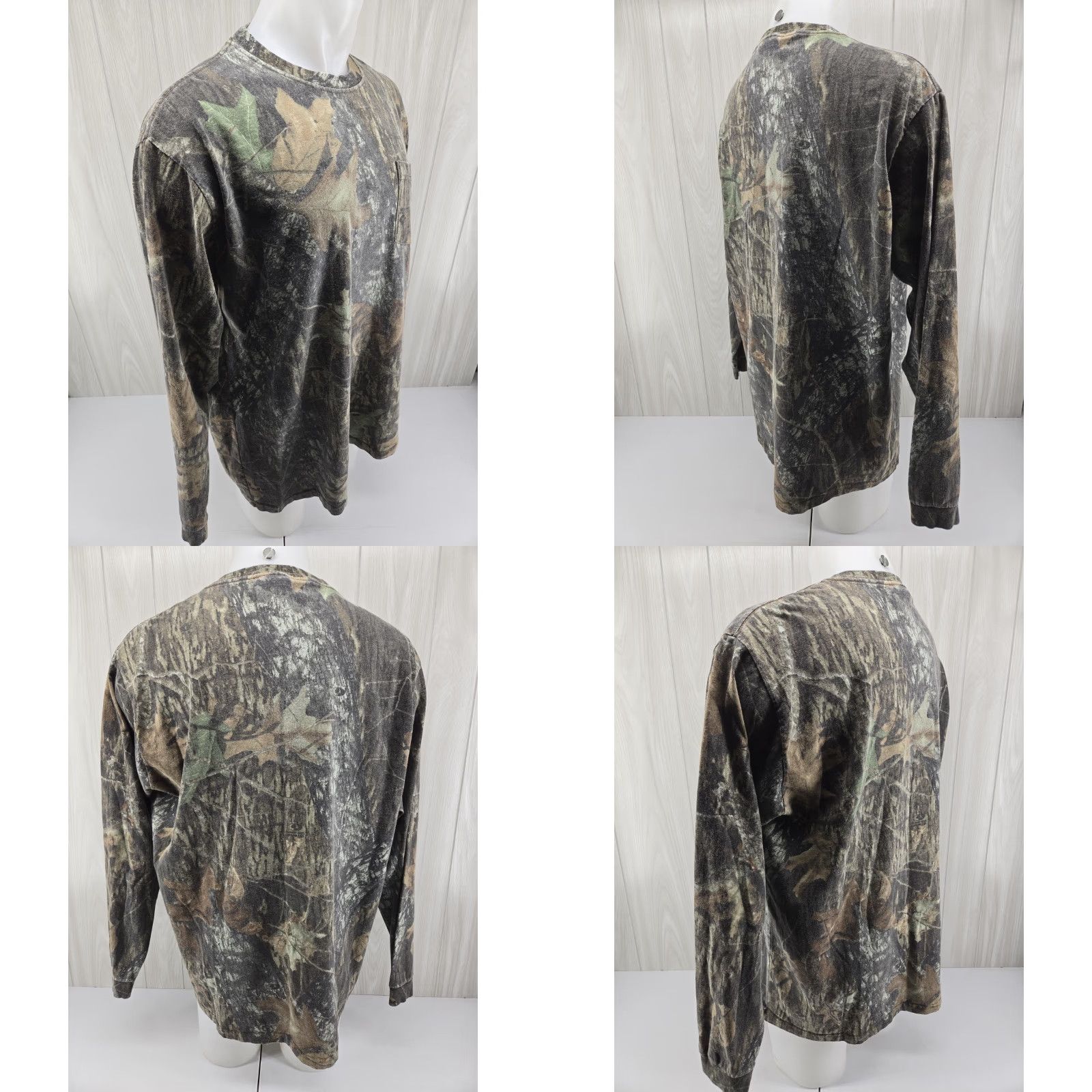Jerzees VINTAGE Jerzees Outdoors Camo Shirt 2XL Long Sleeve Mossy Oak Breakup Pocket Mens Shirt Size US XXL / EU 58 / 5 - 8 Thumbnail
