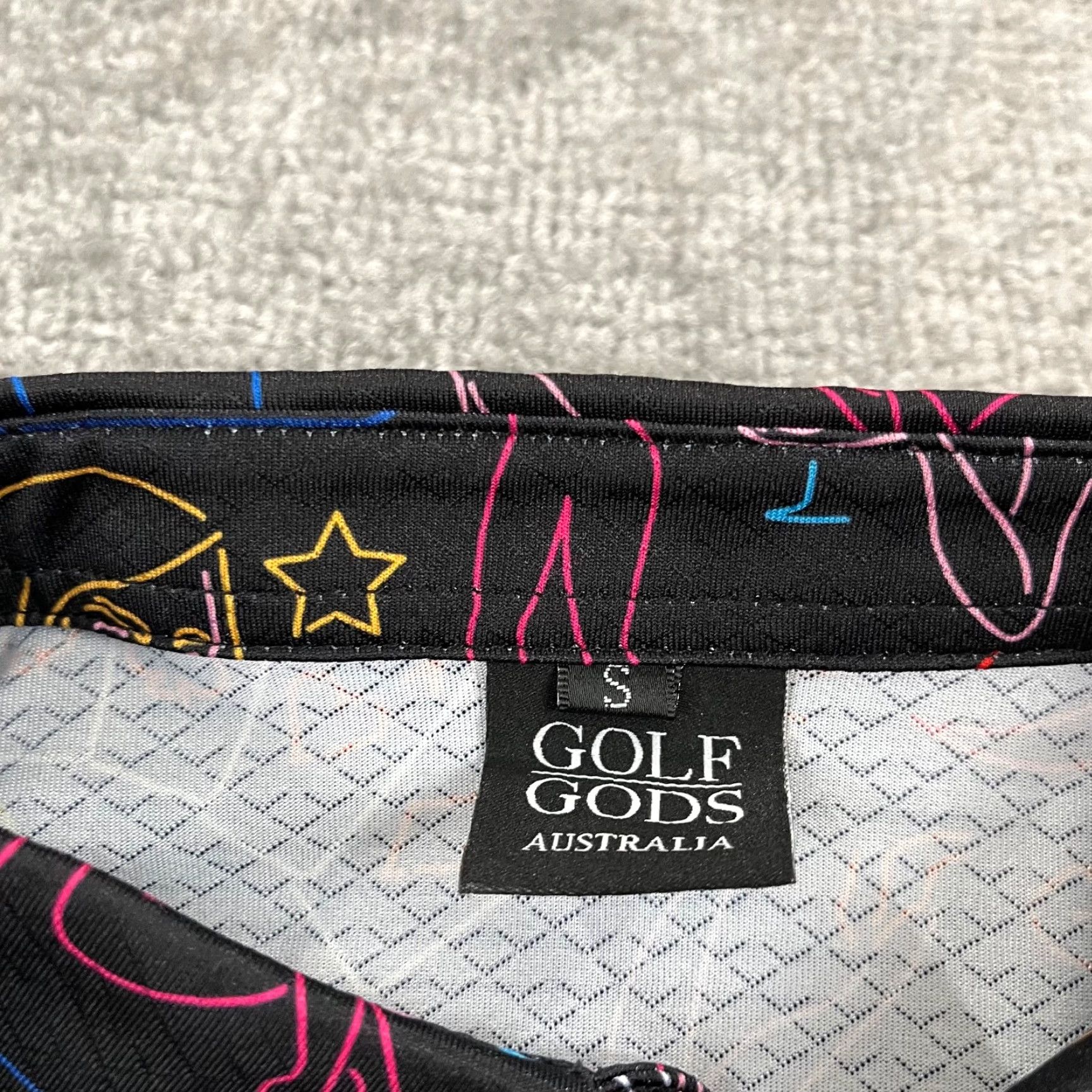 Vintage GOLF GODS Polo Shirt Mens Small Black Vegas Nights Cool Tech Performance Stretch Size US S / EU 44-46 / 1 - 3 Thumbnail