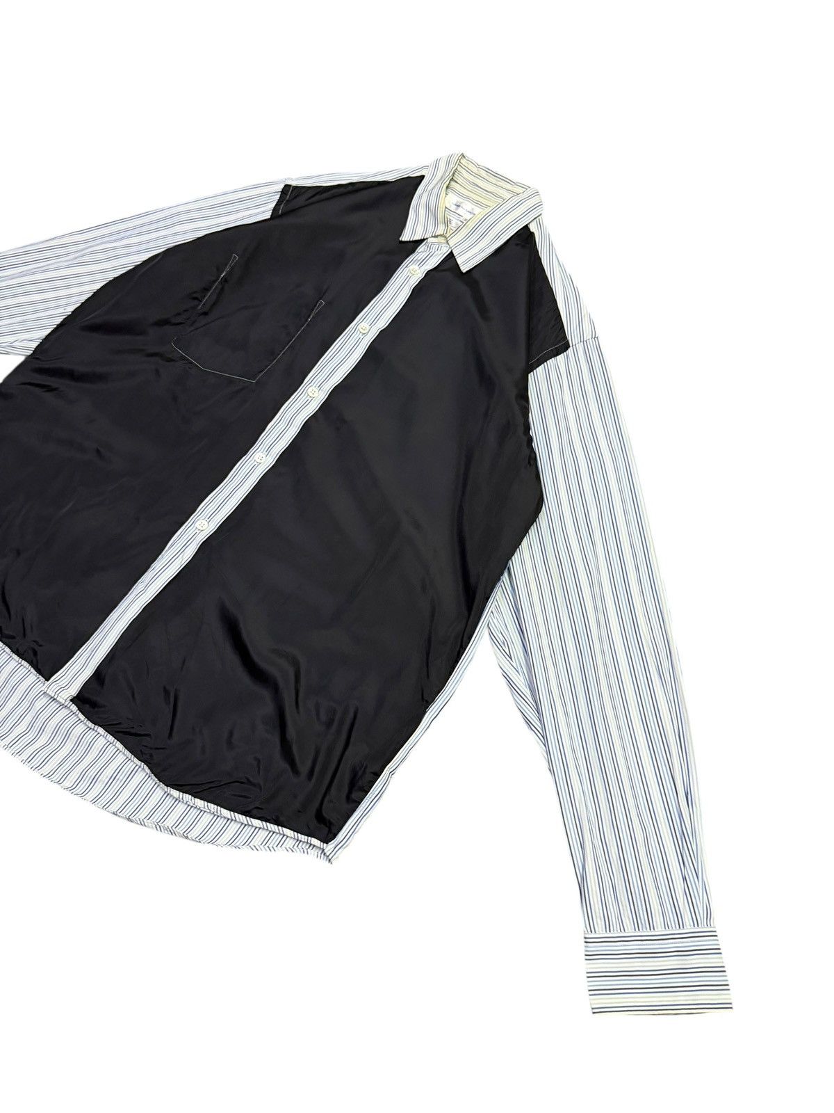 Comme des Garcons SHIRT Comme des Garçons Shirt Patchwork Shirt Black Panel Striped Size US S / EU 44-46 / 1 - 2 Thumbnail