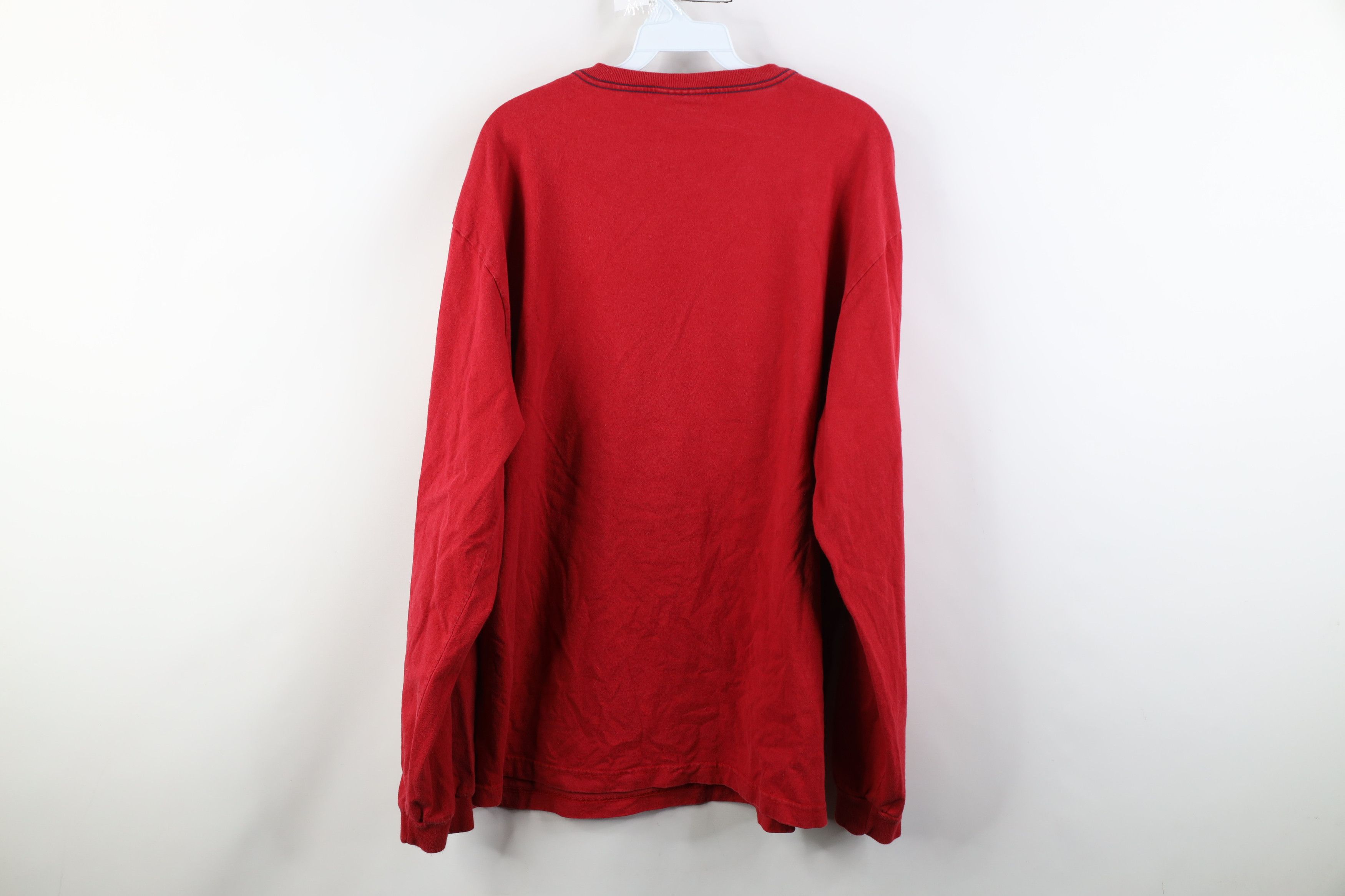 Nautica Vintage 90s Nautica Spell Out Long Sleeve T-Shirt Red Cotton Size US XL / EU 56 / 4 - 10 Thumbnail