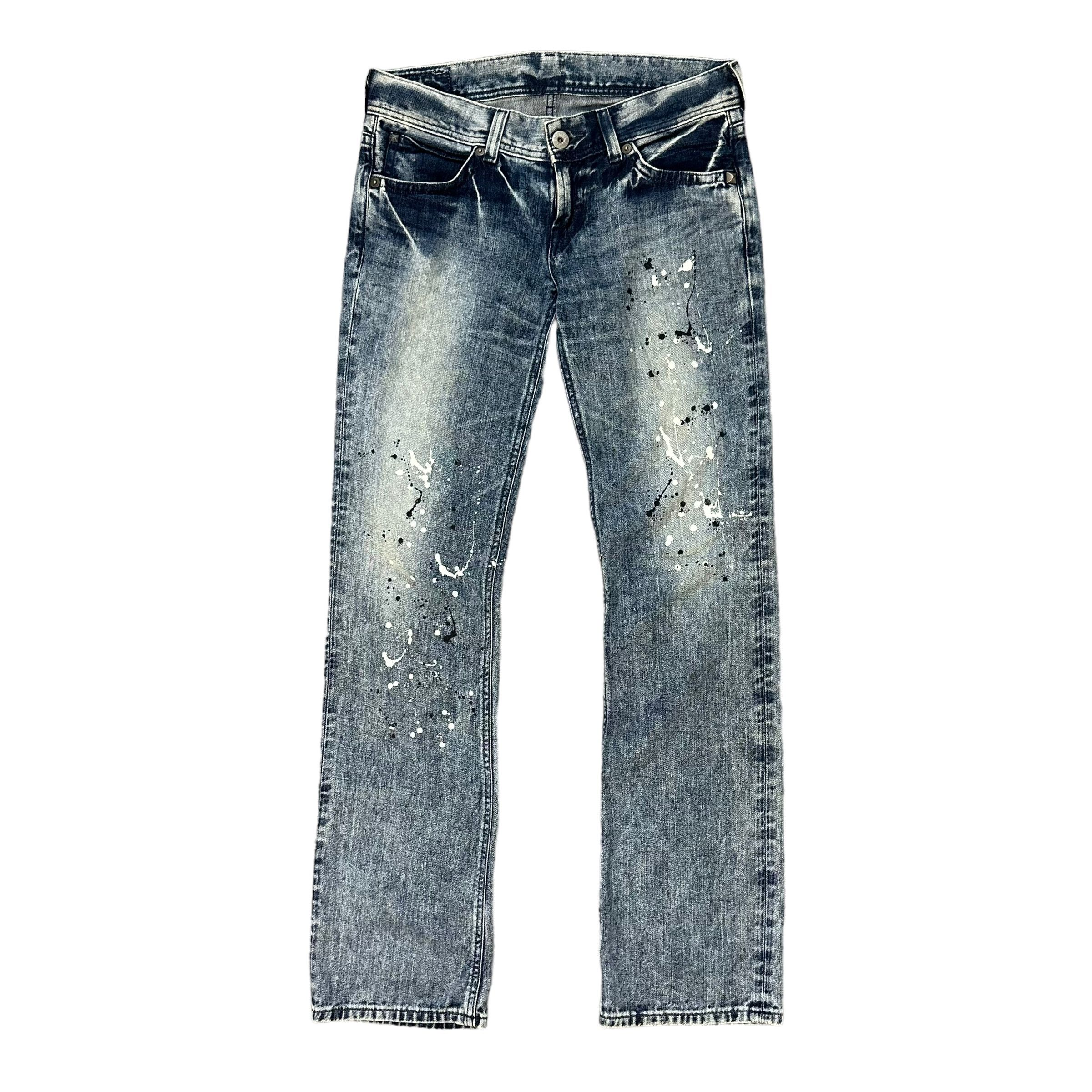 Edwin EDWIN PAINT SPLATTERS LOW RISE WASHED JEANS #8894-035 Size 34" / US 12 / IT 48 - 1 Thumbnail