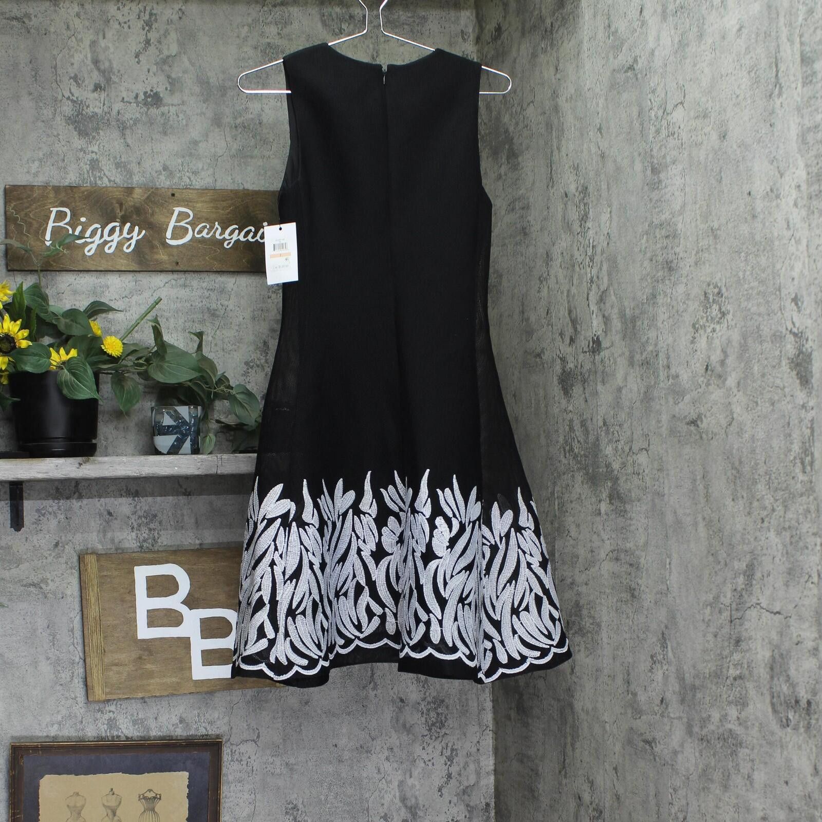 DKNY Nwt Dkny Sleeveless Fit Flare A-line Dress Black / Ivory 2 Size XS / US 0-2 / IT 36-38 - 2 Thumbnail