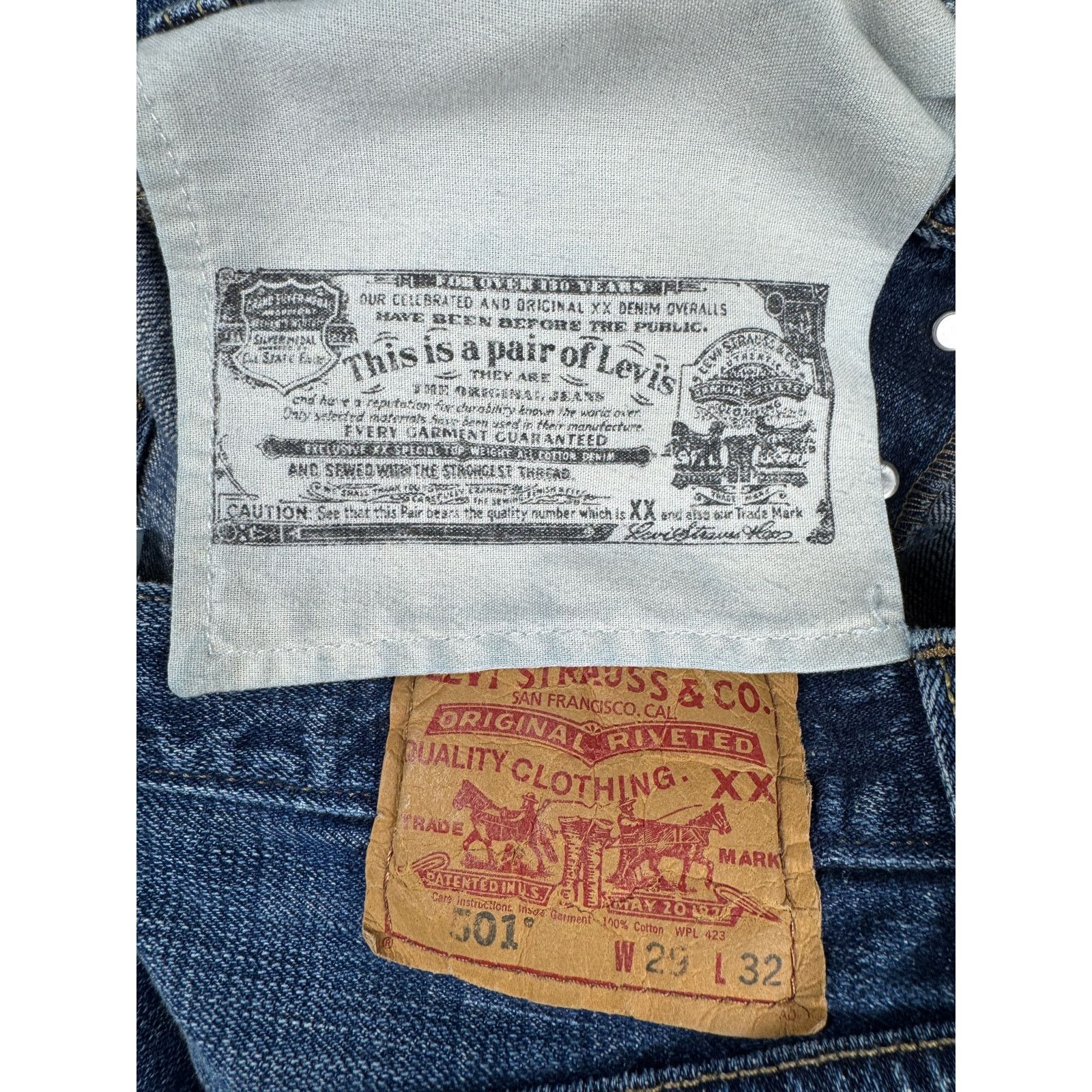 Levi's Levi’s 501 Men’s Jeans 29x32 Straight Leg Button Fly Denim Size US 29 - 5 Thumbnail
