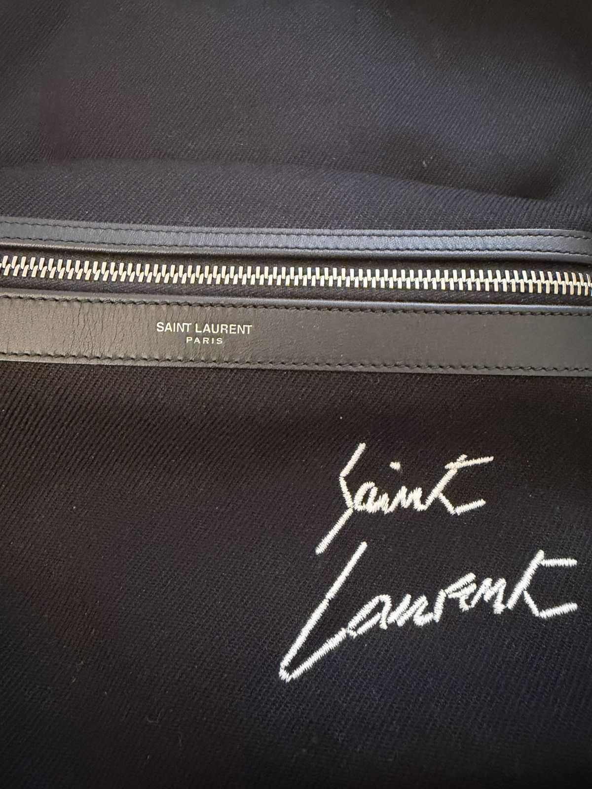 Saint Laurent Paris Saint Laurent embroidered city backpack in canvas Size ONE SIZE - 2 Thumbnail