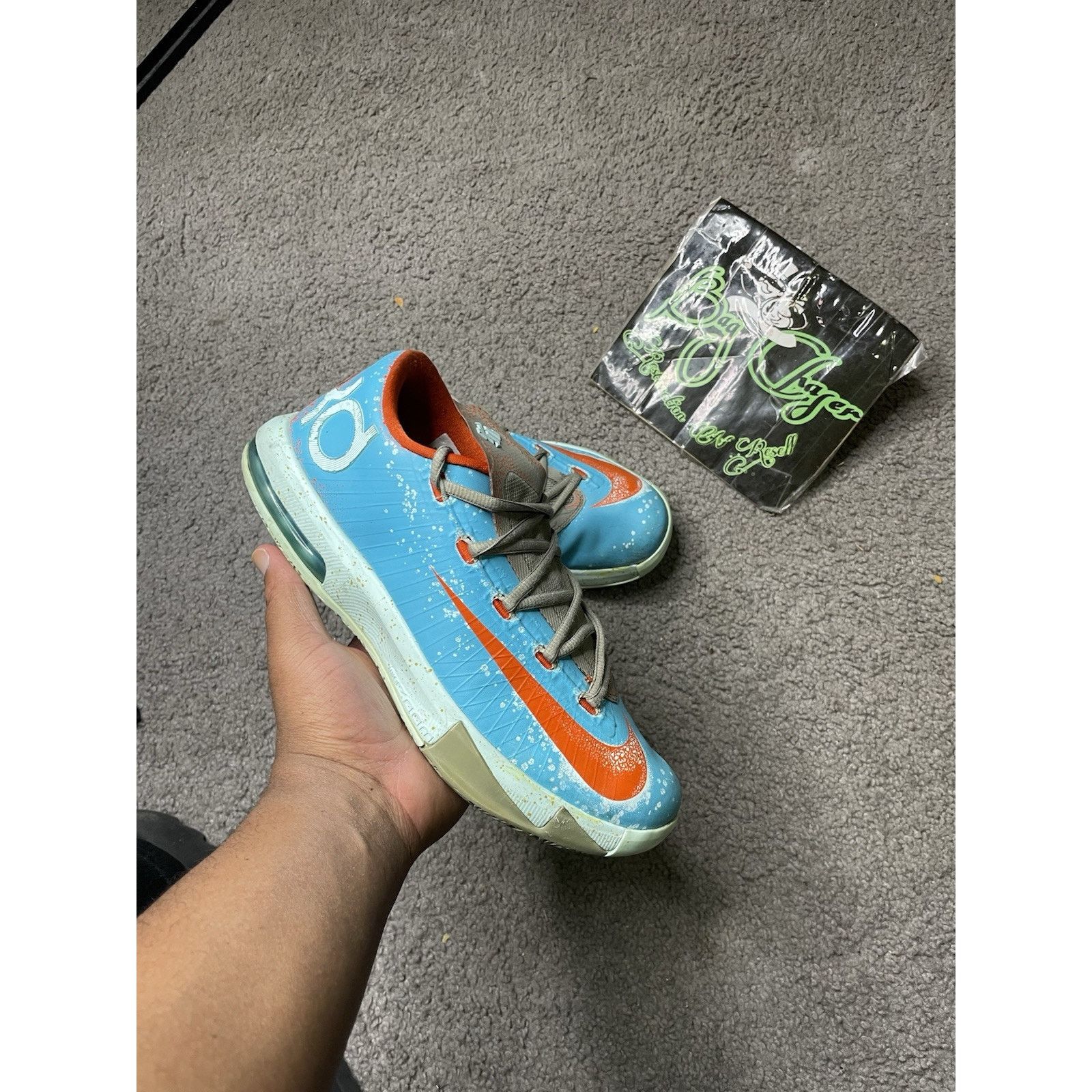 Size 9- Nike KD 6 Maryland Blue Crab 2013 Teal 599424 40