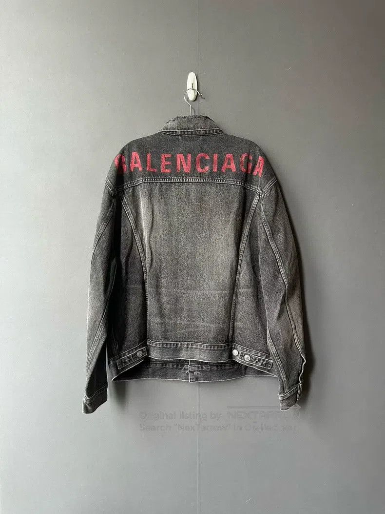 Balenciaga Balenciaga Back logo denim jacket Size US M / EU 48-50 / 2 - 2 Thumbnail