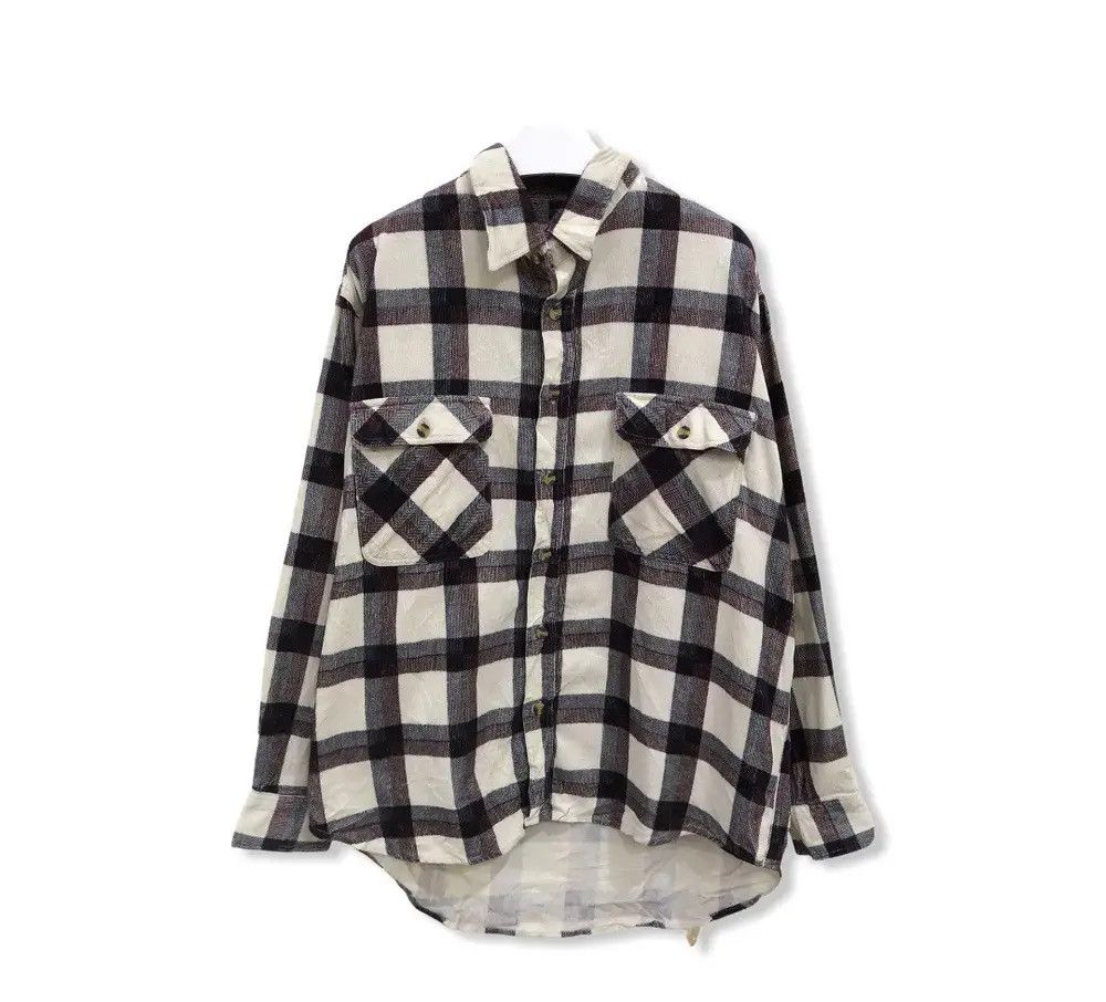 Flannel × Vintage Vintage Bright Lights Plaid Tartan Flannel Shirt 👕 Size US L / EU 52-54 / 3 - 1 Thumbnail