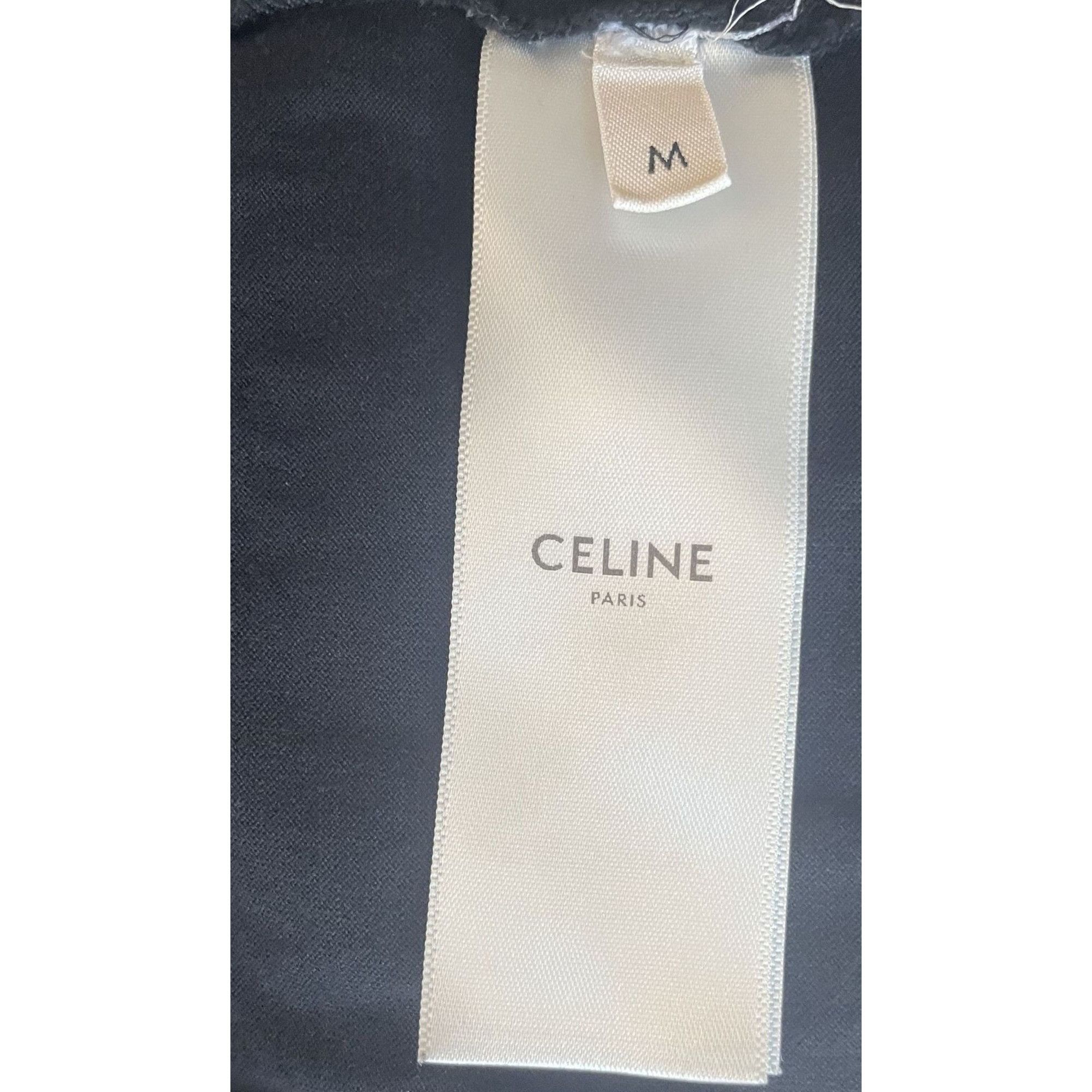 Celine Celine Womens Black Cotton Logo T-Shirt Size M / US 6-8 / IT 42-44 - 8 Thumbnail