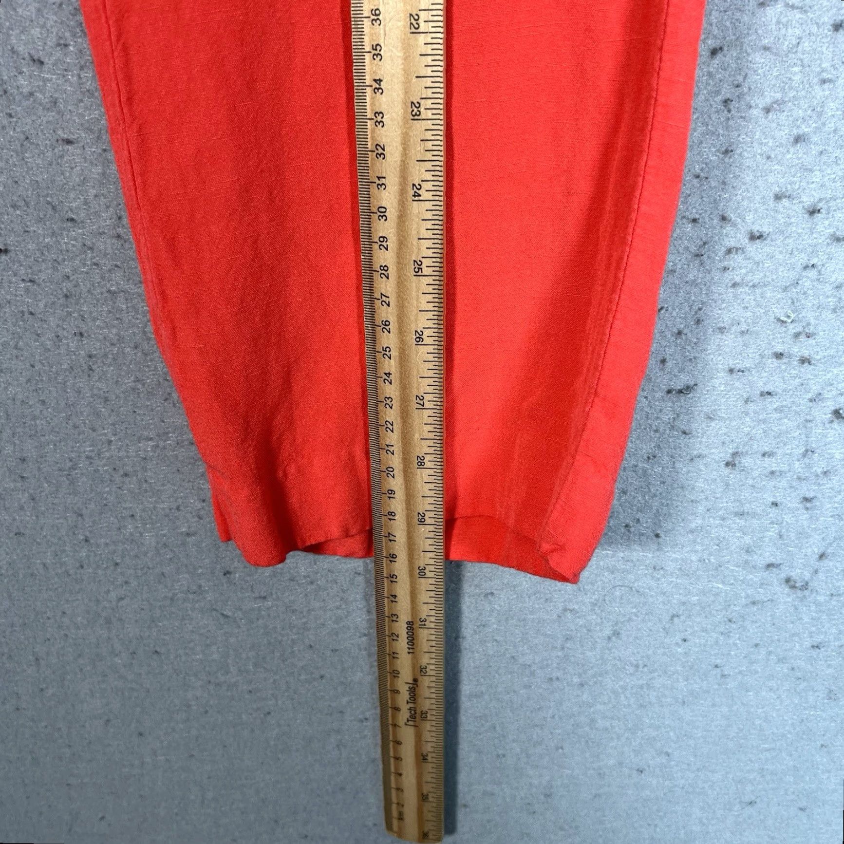 Banana Republic VINTAGE Banana Republic Logan Capri Pants Womens 0P Red Linen Blend Size 25" / US 0 / IT 36 - 4 Thumbnail