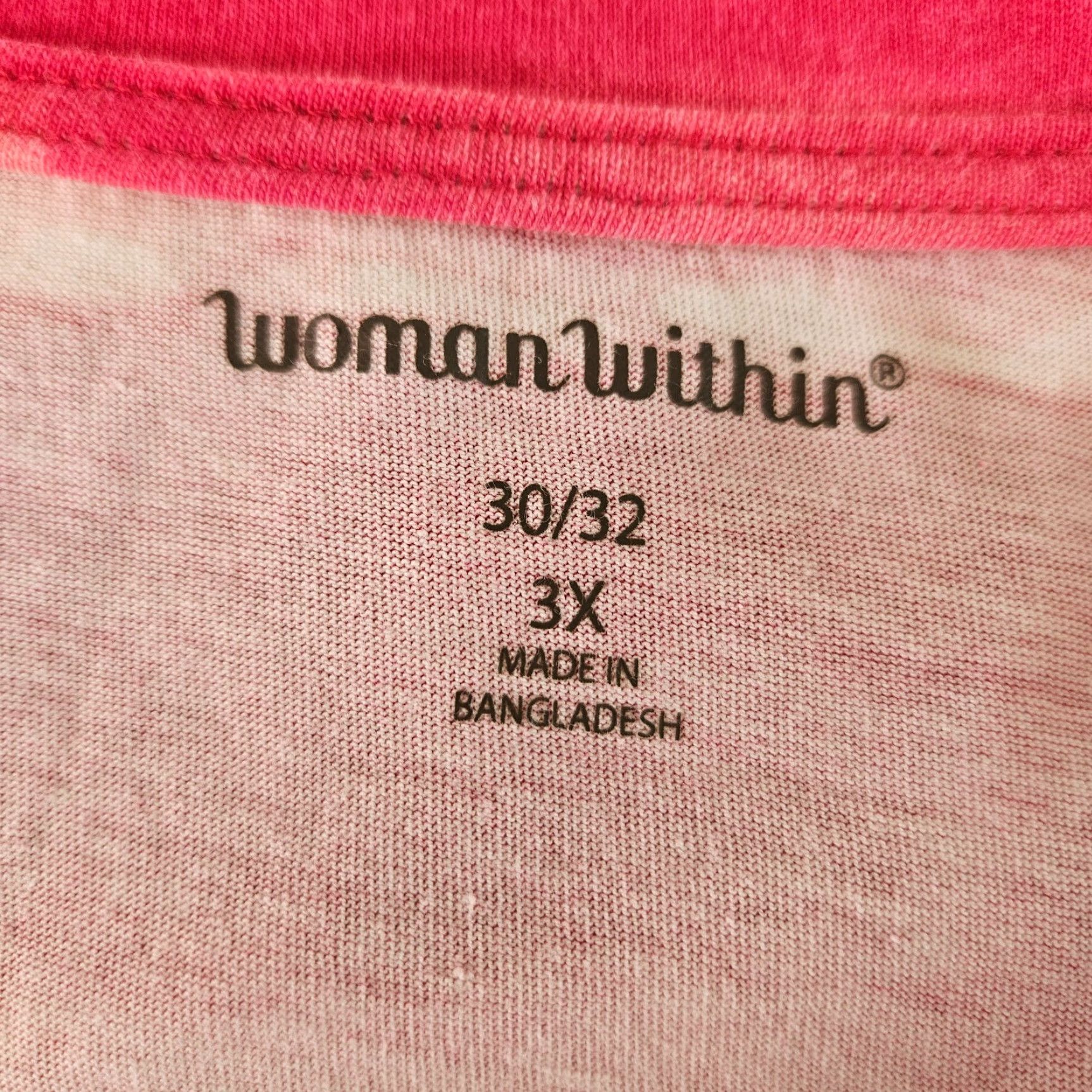 Vintage Woman Within Top Shirt Womens 3X Pink Cotton Striped Long Sleeve Crew Neck Casual Mens? Size XXL / US 16-18 / IT 52-54 - 5 Thumbnail