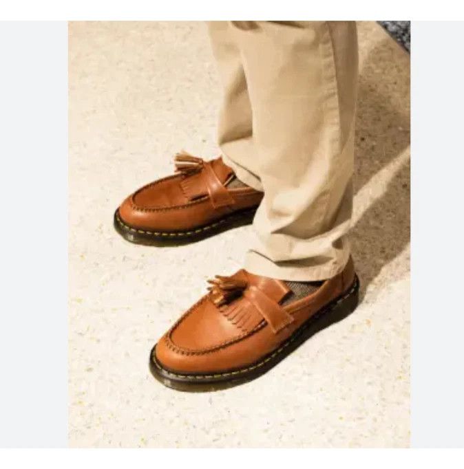 DR. MARTENS ADRIAN CARRARA LEATHER TASSEL LOAFERS