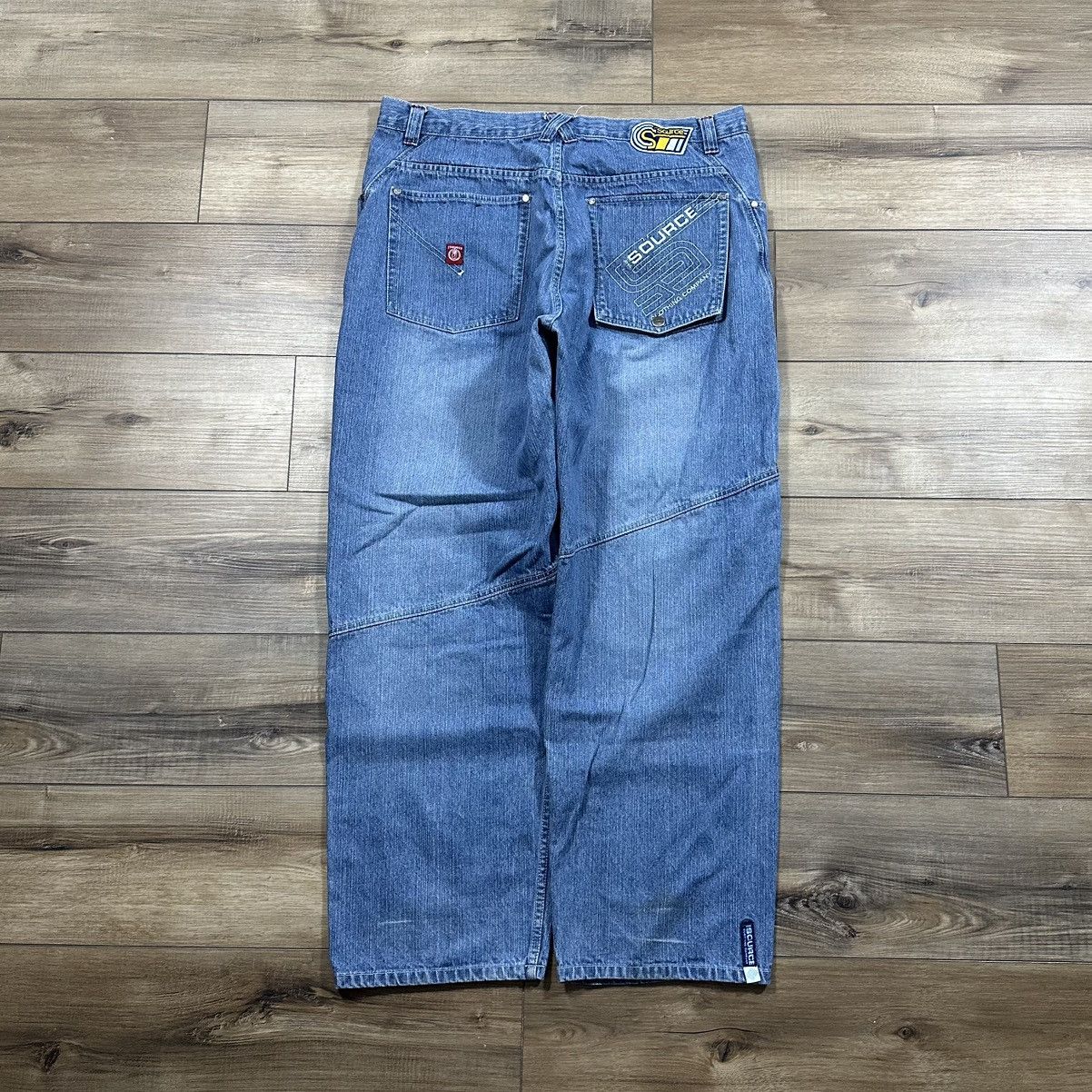 Other 2000s Y2K Source Clothing Co. Wide Leg Embroidered Jeans Size US 40 / EU 56 - 5 Thumbnail